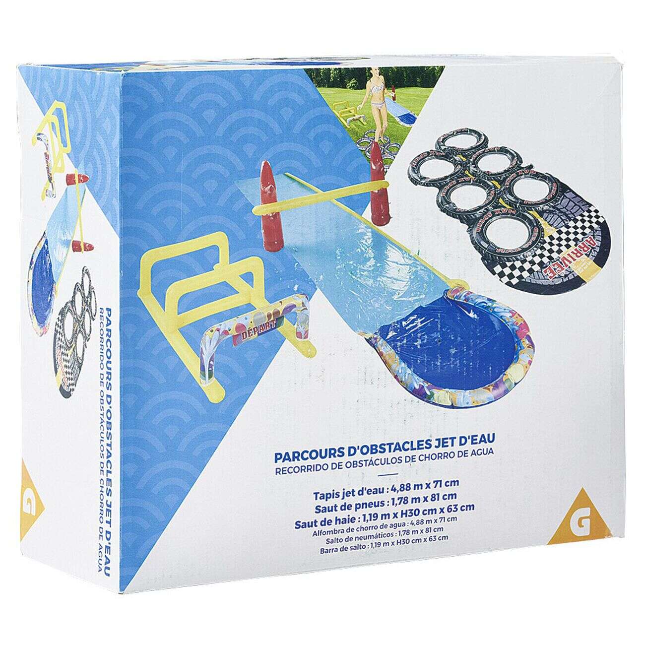 Parcours d'obstacles glisse jet d'eau 6 pièces