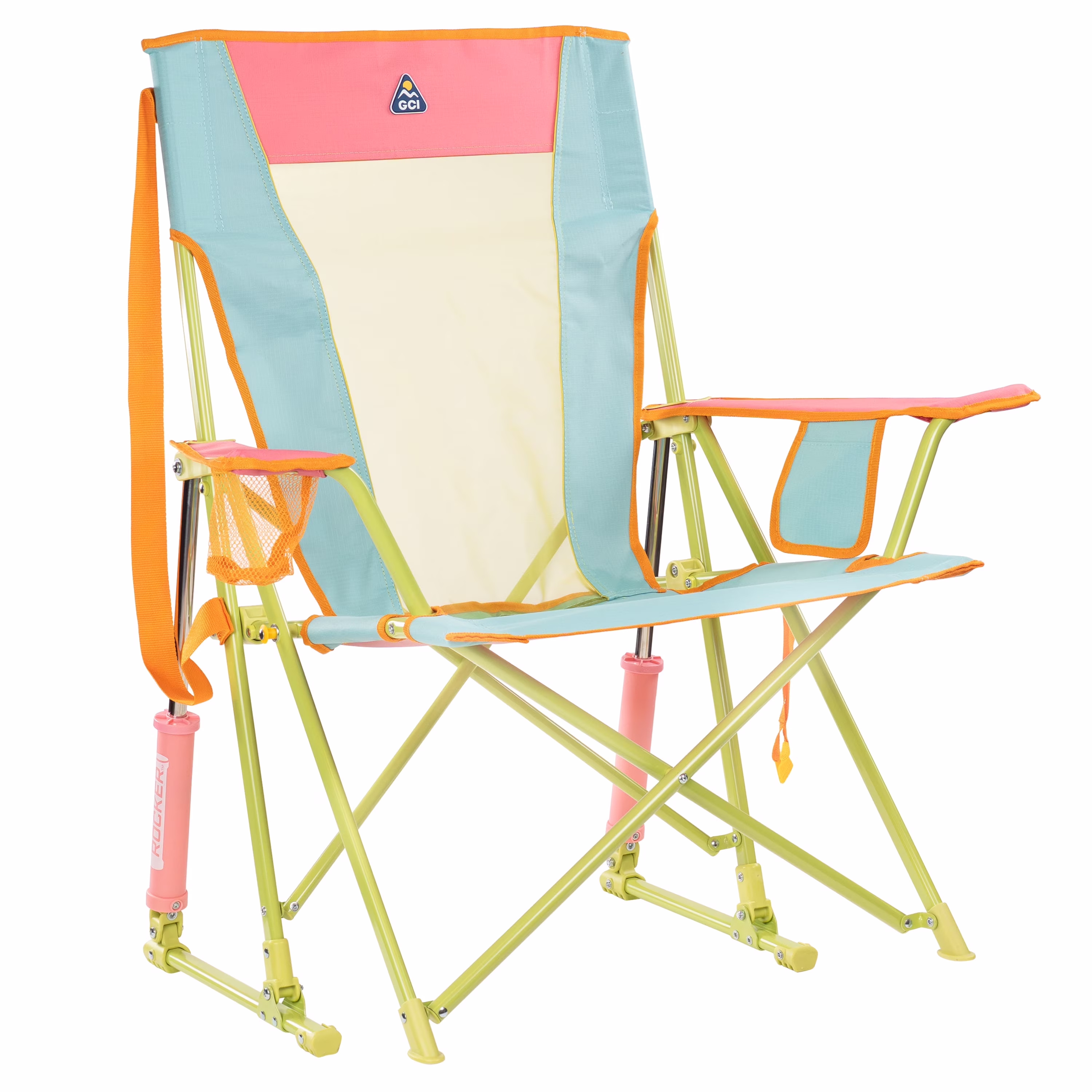 Comfort Pro Rocker Foldable Rocking Camp Chair, Blush(Blush) - Image 5