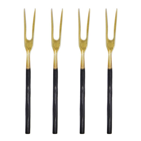 Gaffelsett 12 cm 4 stk antikkmessing