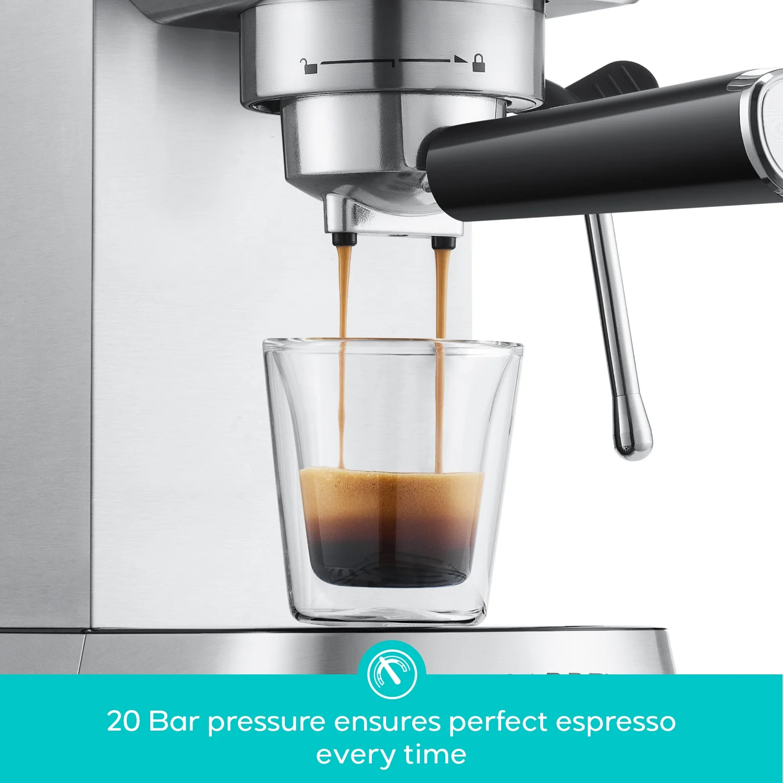 CASABREWS CM5418 Plus 20 - Bar Semi - Automatic Espresso Machine & Coffee Maker with Steam Wand, Cold Brew Function, Stainless Steel, Silver