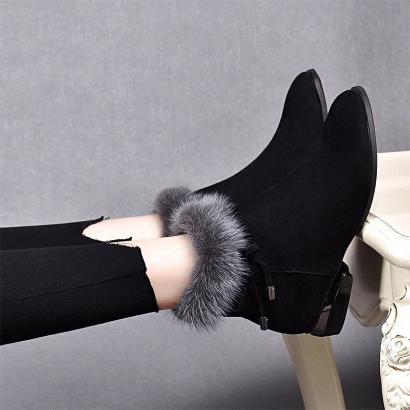 Bottes chevilles chaudes et élégantes antidérapantes pour femmes
