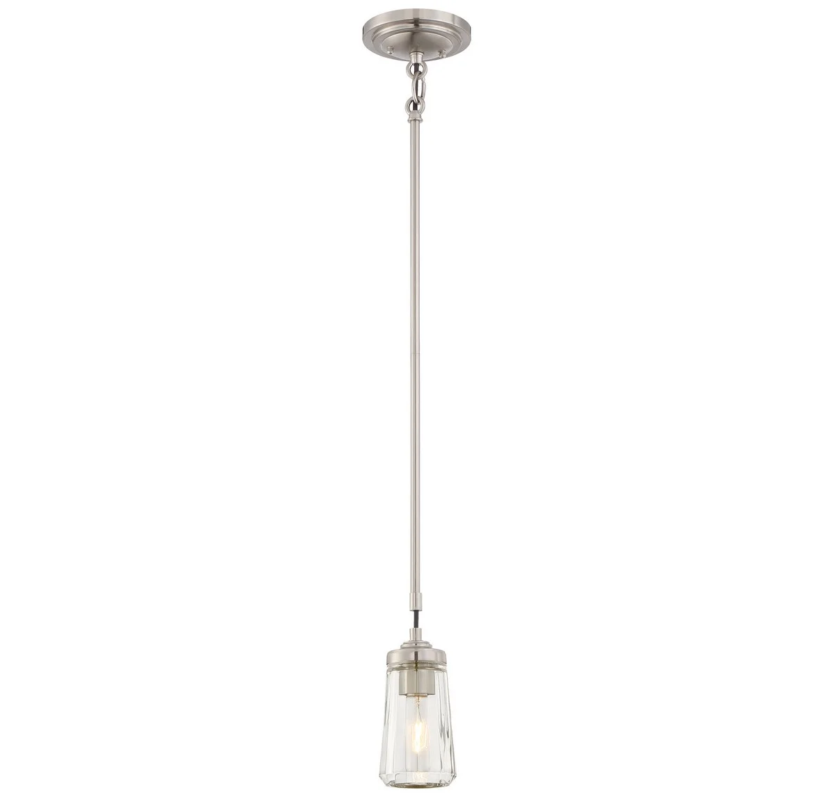 Minka Lavery 3301-84 Poleis 3.75" Mini Pendant in Brushed Nickel(Clear)