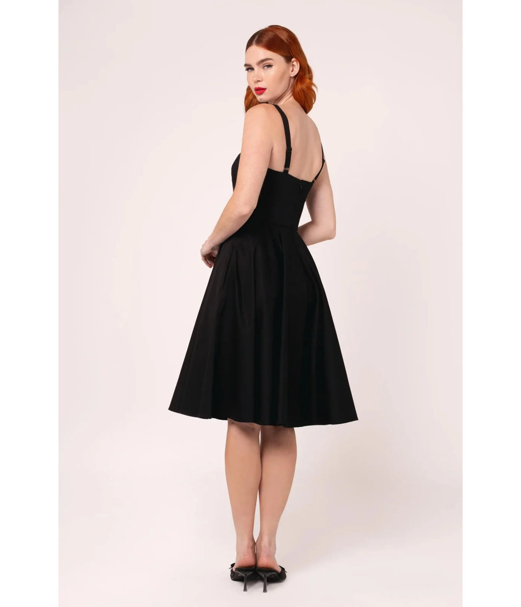Hell Bunny Black Contrast Trim Swing Dress