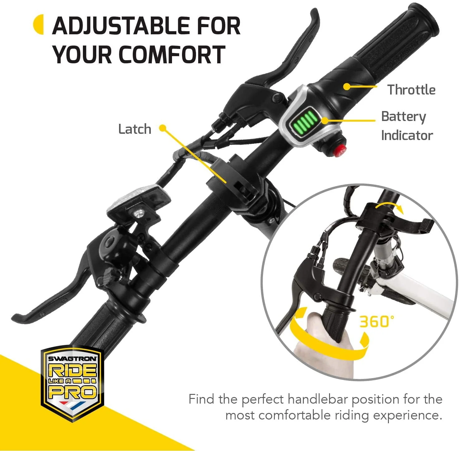 Swagcycle EB5 Pro Plus Lightweight Aluminum Folding Electric Bike with Pedals (Recertified) Image 4