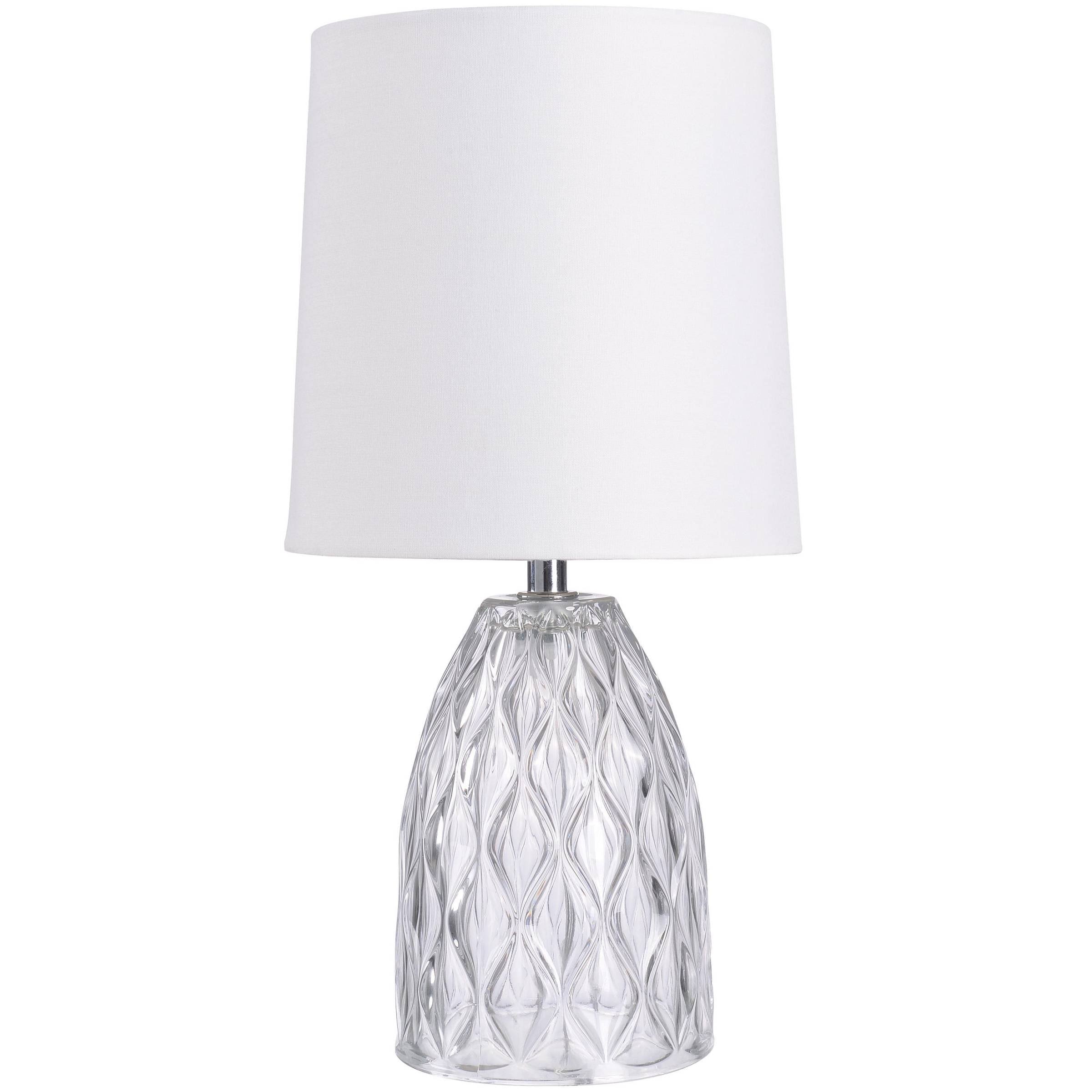 Mainstays Mini Clear Glass Table Lamp with Shade 12.75
