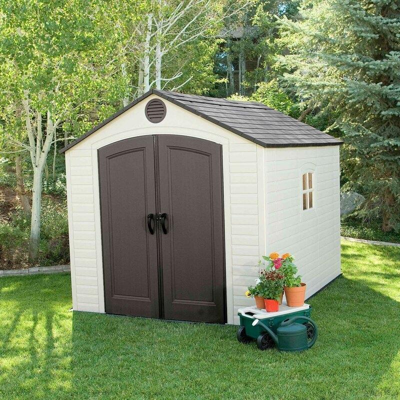 Abri de jardin traditionnel en plastique de 2,4 m de large x 3 m de profondeur