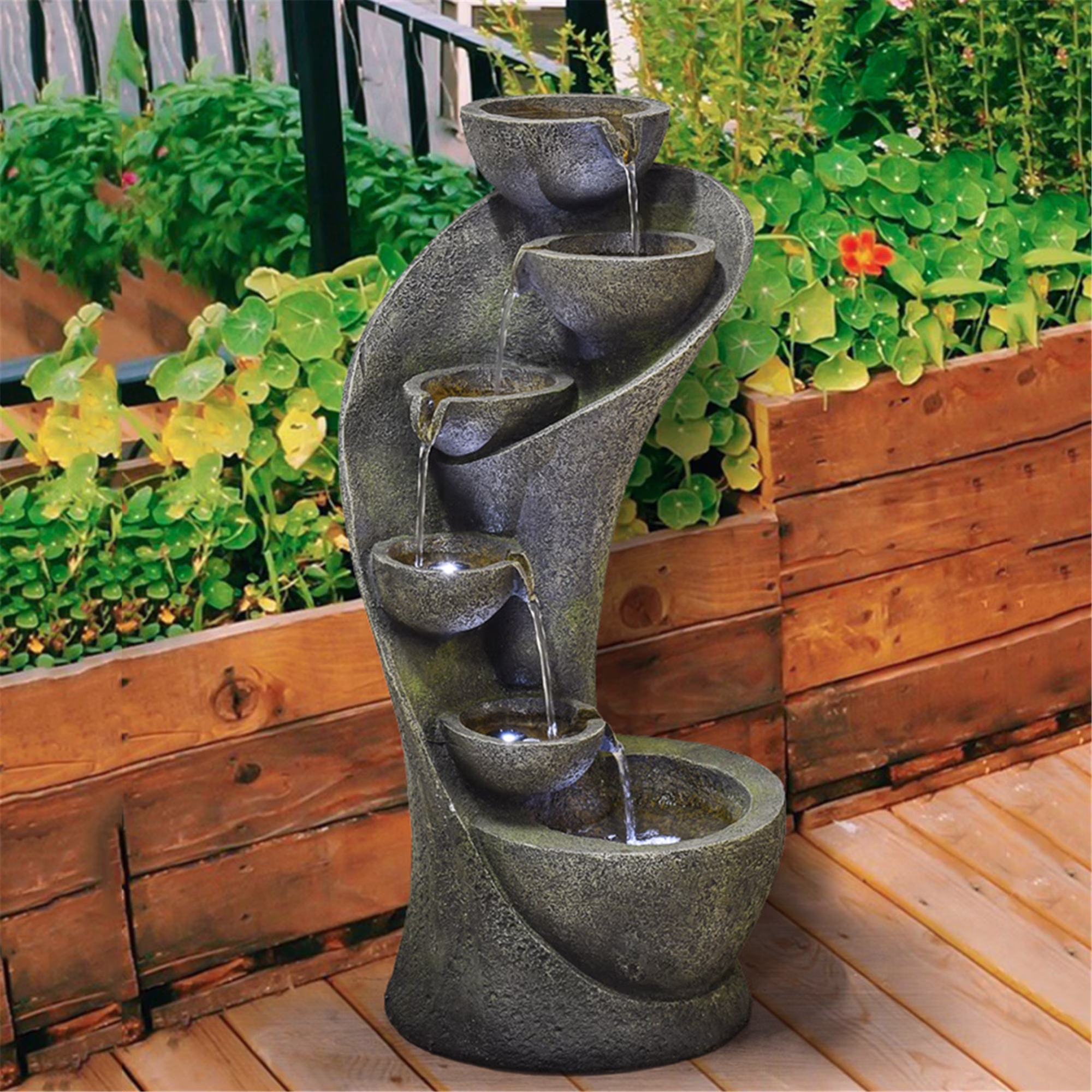 Watnature 23.6 Outdoor 6-Tier Garden Water Fountain