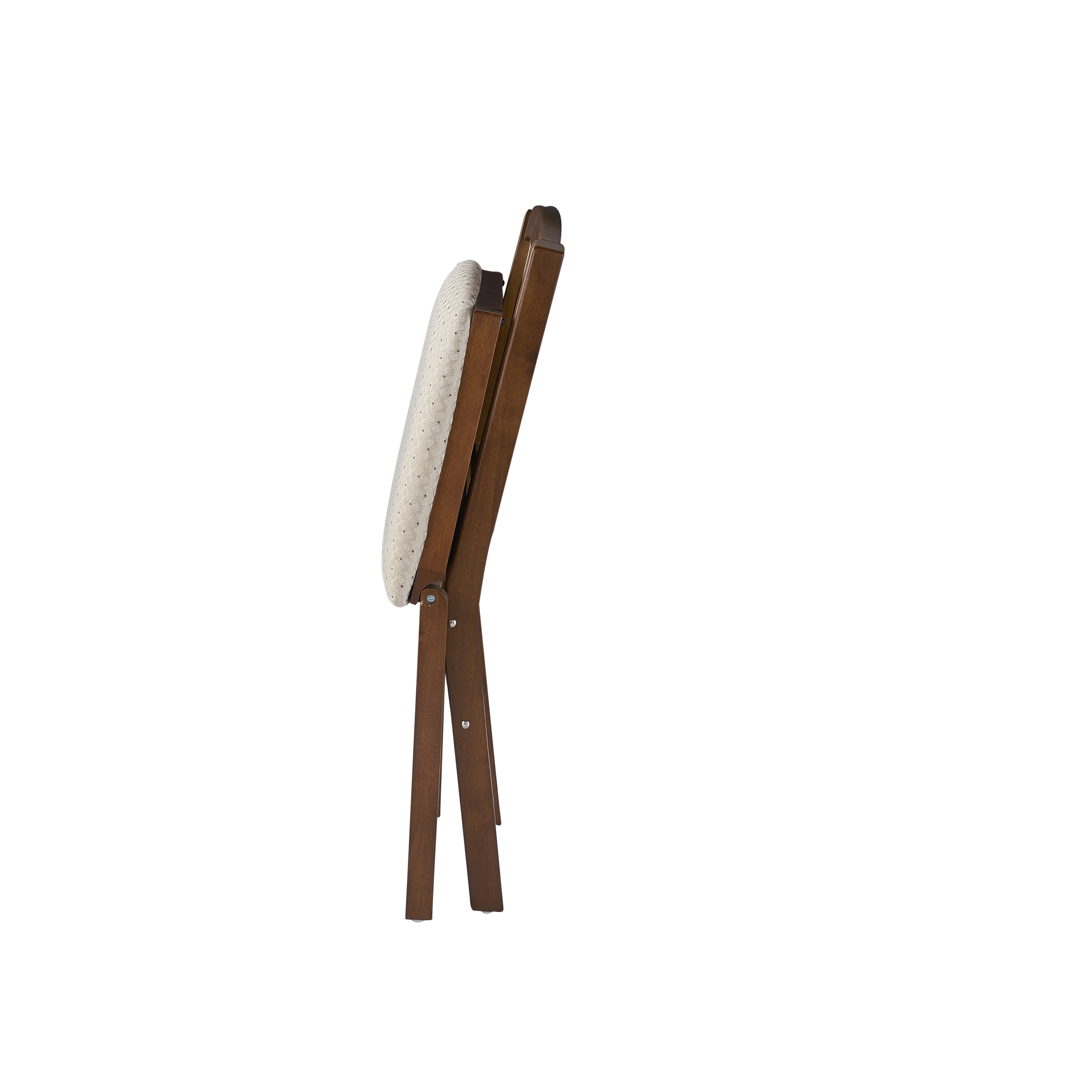 Mission Fusion Folding Chair (Set of 2)- Blush Fabric and Fruitwood(Fruitwood) - Image 4