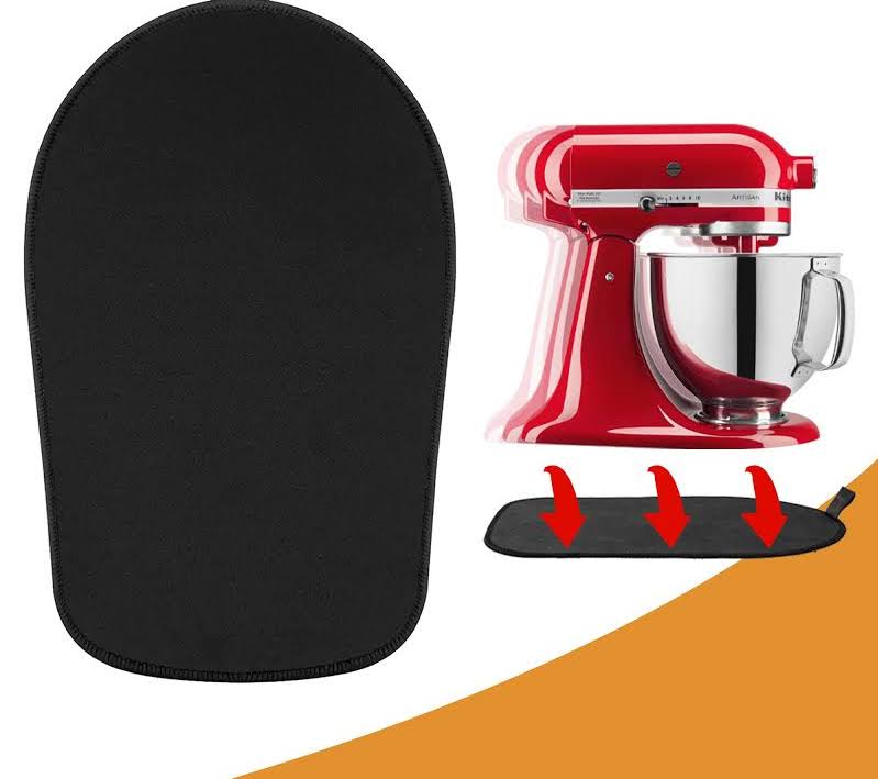 Sliding Mat for KitchenAid Mixer with 2 Black Kitchen Accessories, Mixer Mover Slider Mat Pad for KitchenAid 4.5-5 qt Tilt-Head Stand Mixer, Kitchen