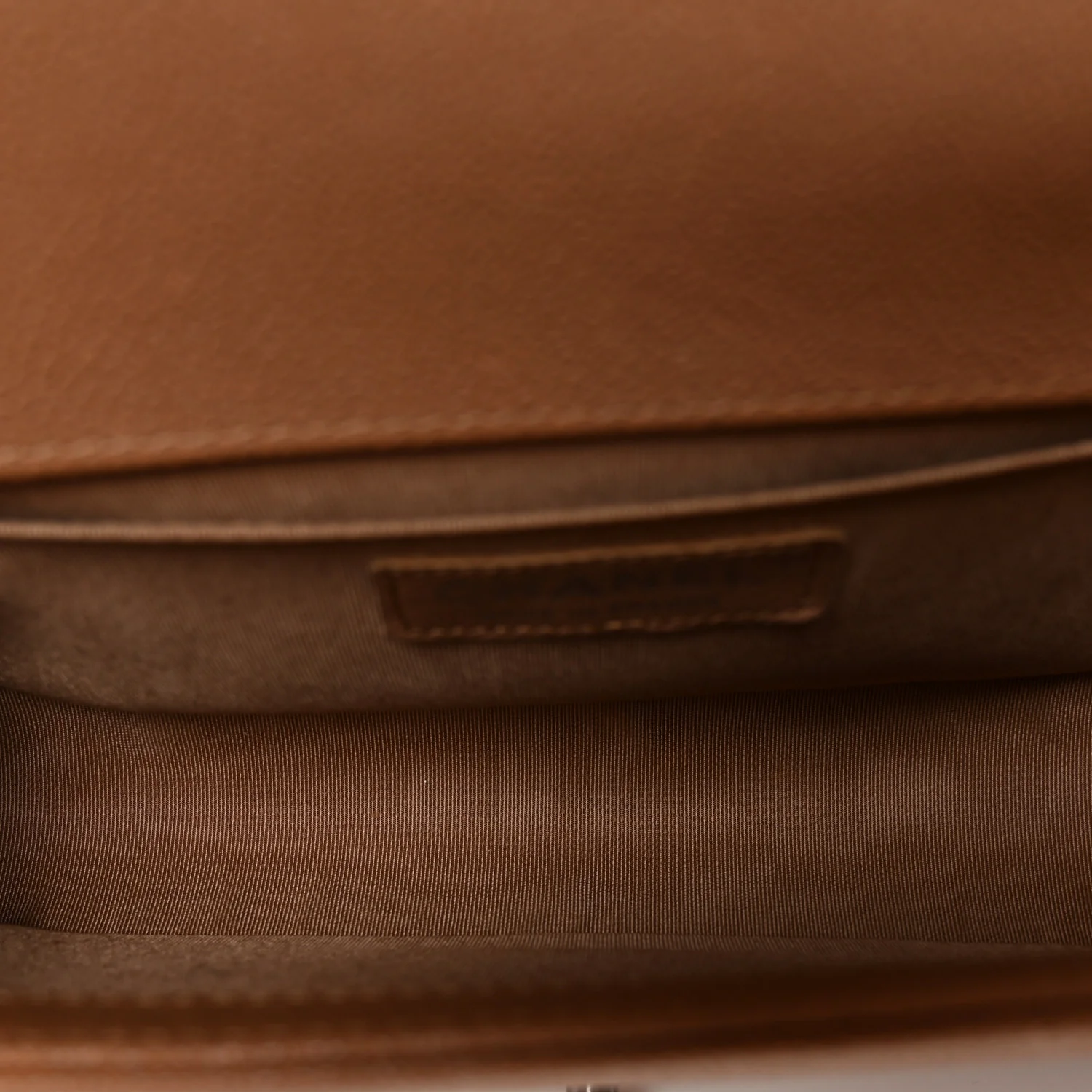 Caviar Quilted Medium Boy Flap Light Brown