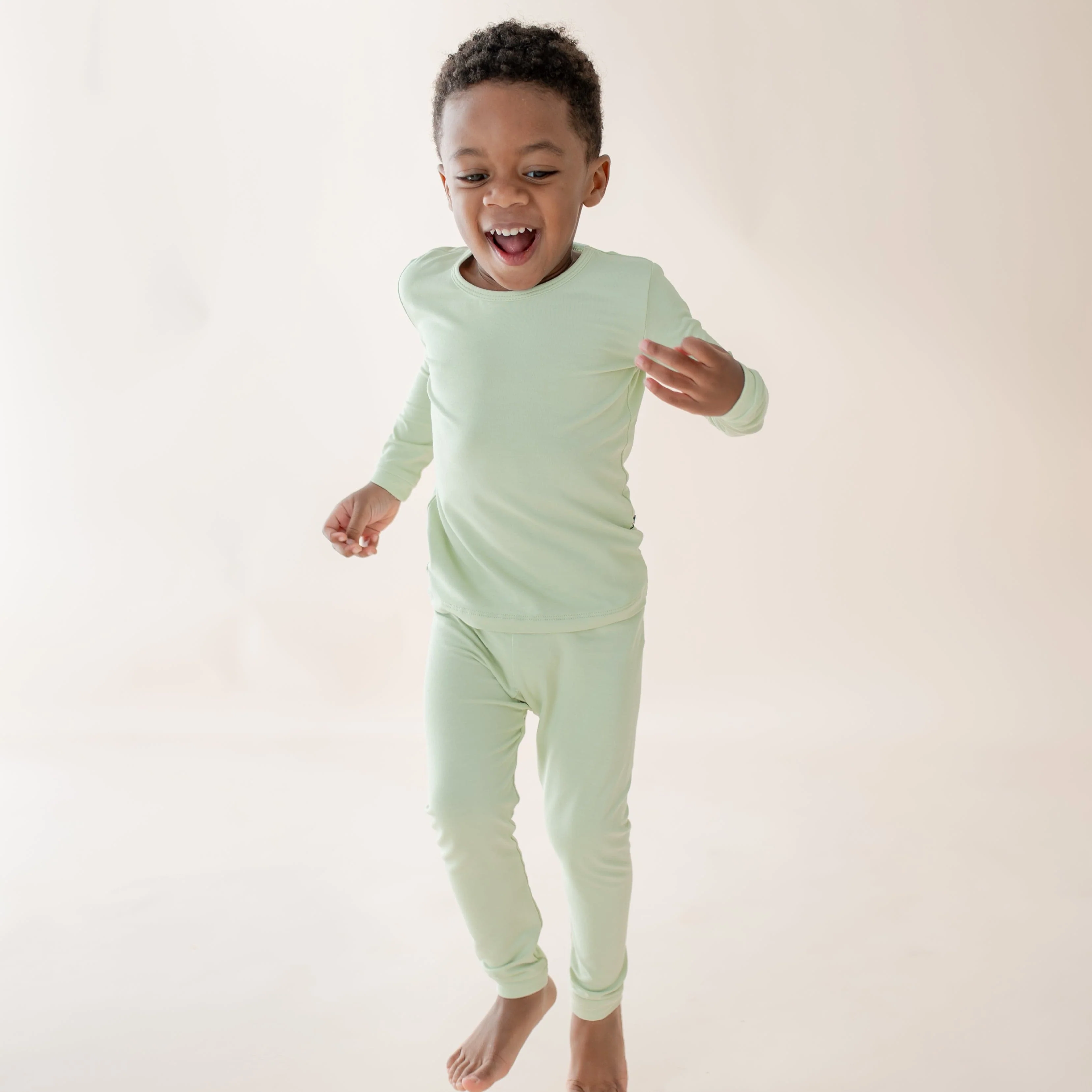 Long Sleeve Pajamas in Basil
