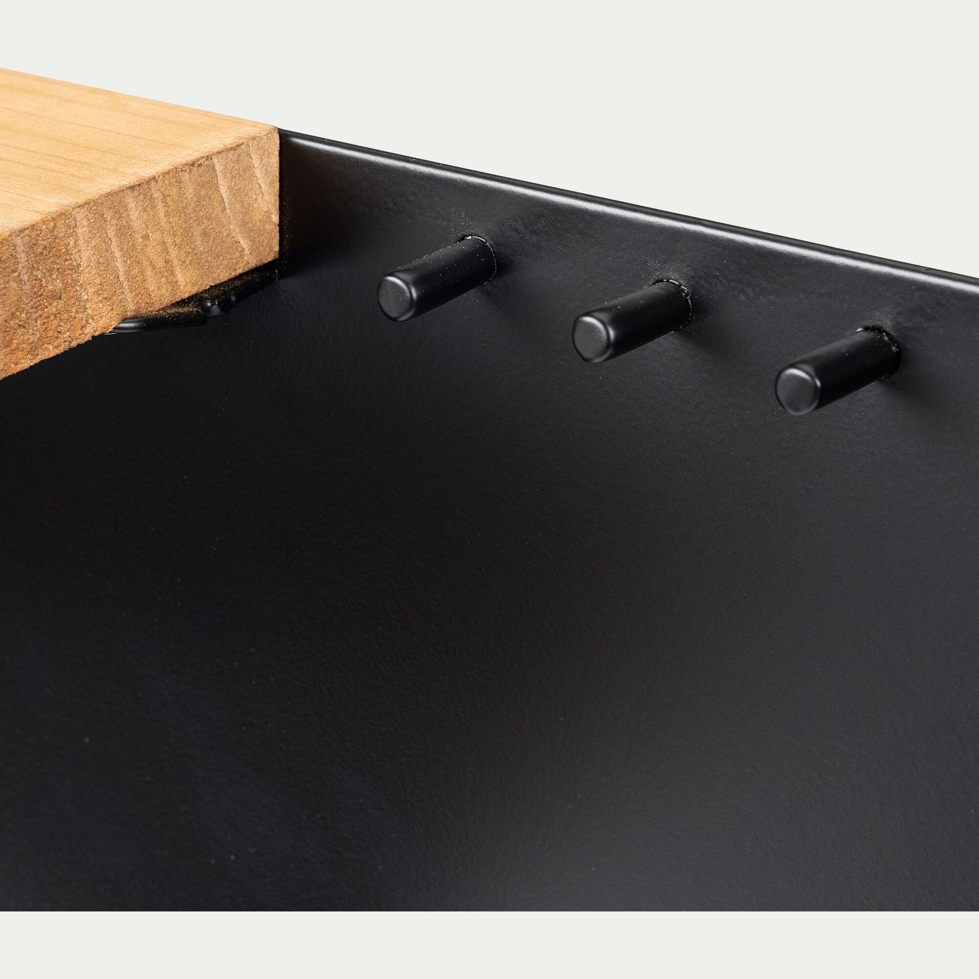 VIGNERA - Etagère murale en pin et métal - noir L50xl15,5xH15cm
