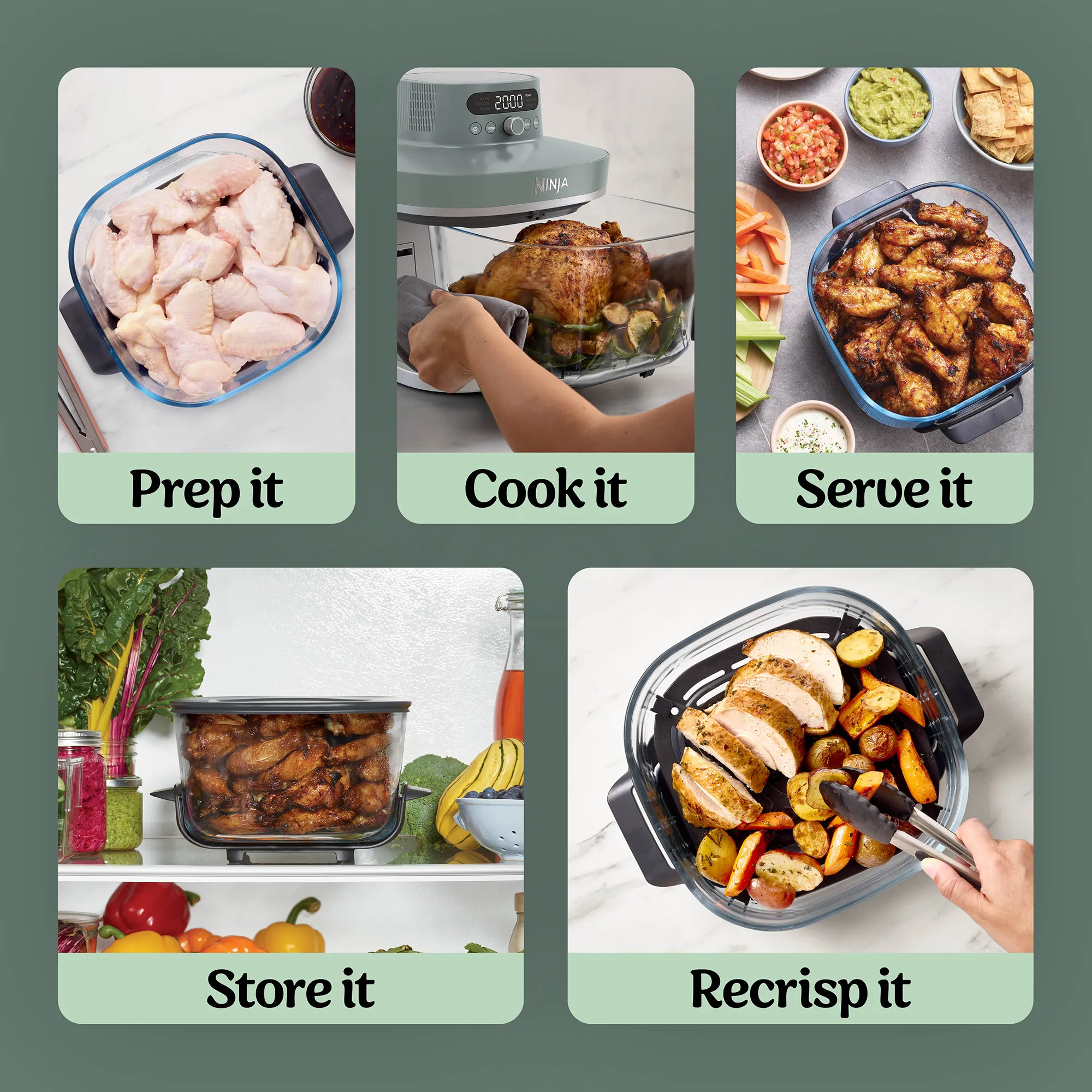 Ninja Crispi Pro 6-in-1 Countertop Glass Air Fryer