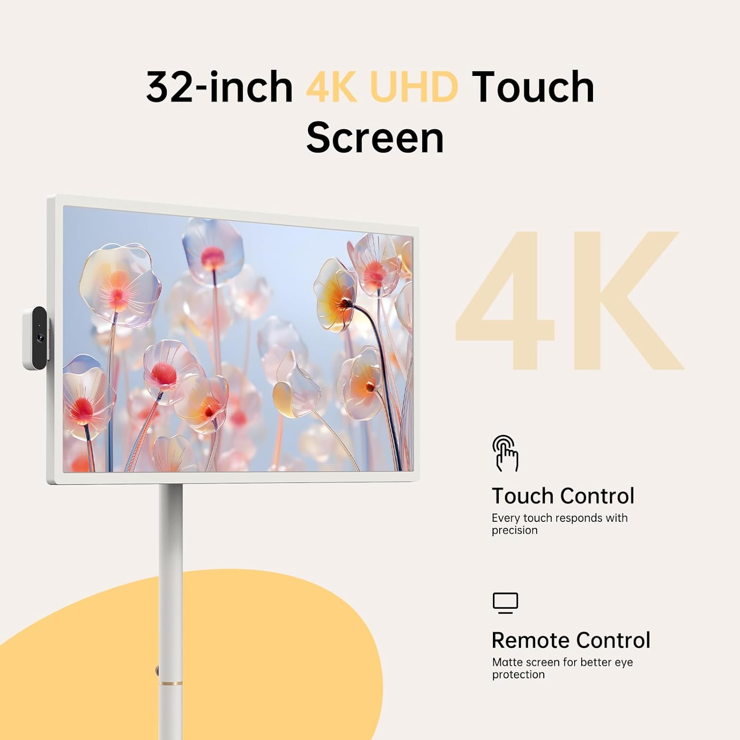 ApoloSign 32 inch UHD 4K Smart Portable TV Gen2  16G +256G Storage  Android 15 OS  15000mAh  Rolling TV on Wheels with Rotatable Touch Screen  Built-in Battery  Full Swivel Rotation  Voice Remote