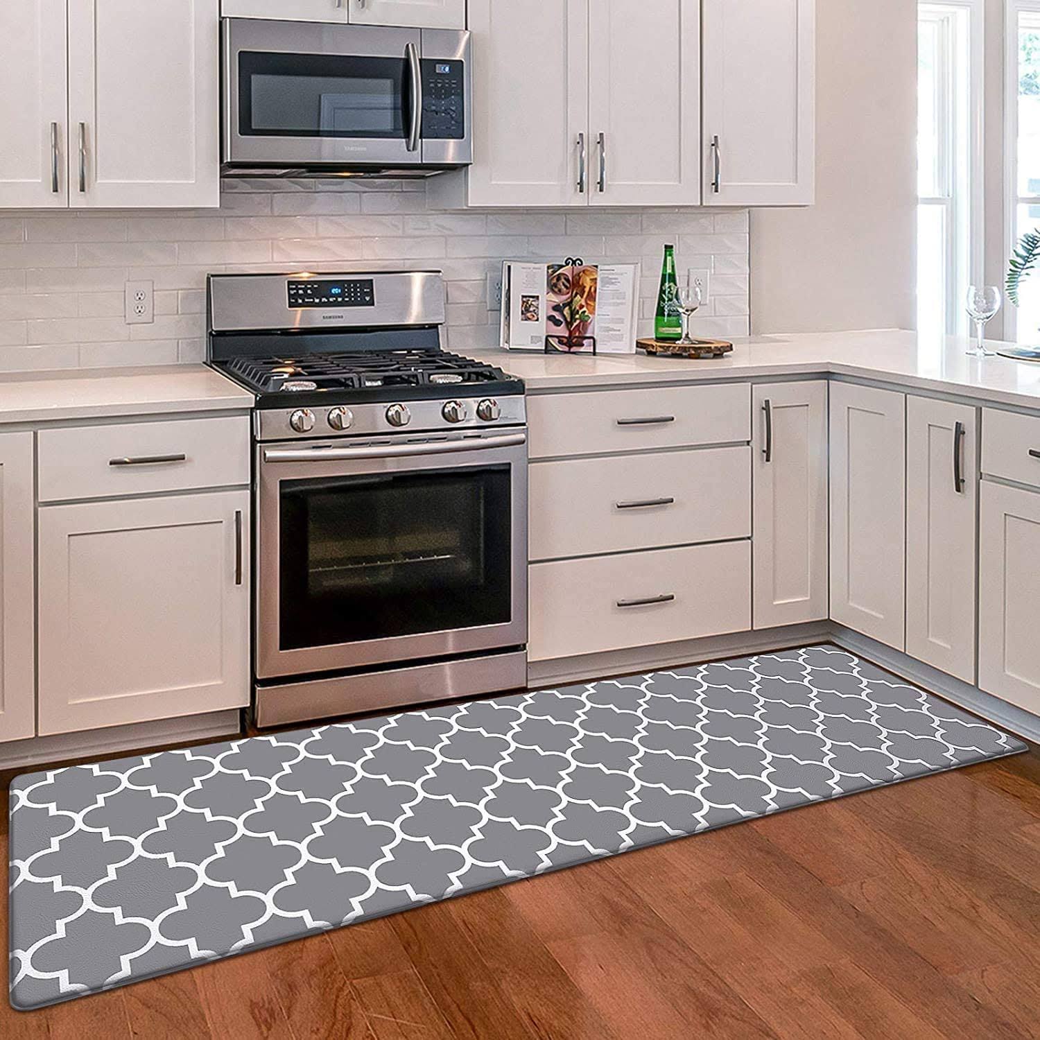WISELIFE Kitchen Mat Cushioned Anti-Fatigue Kitchen Rug, 17.3 inchx 59 inch Waterproof Non-Slip Kitchen Mats and Rugs Heavy Duty PVC Ergonomic Comfort