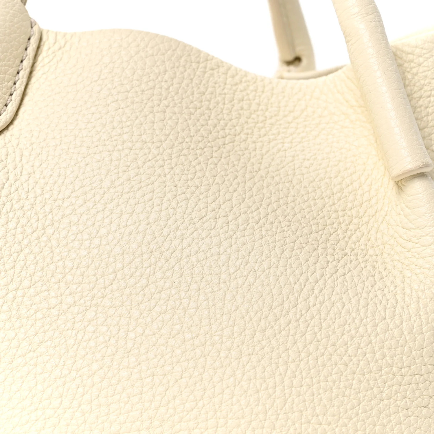 Grained Calfskin Micro Bale Bag Whisper White