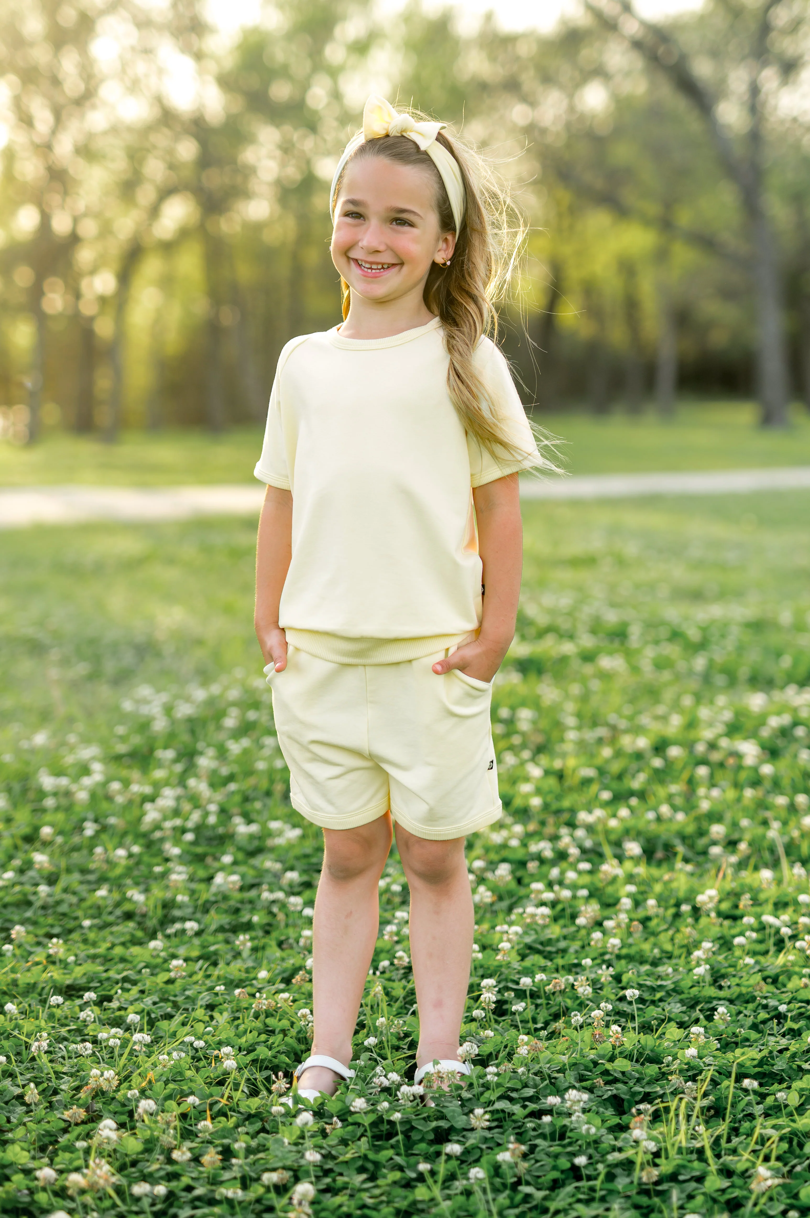 Short Sleeve Jogger Set in Chamomile