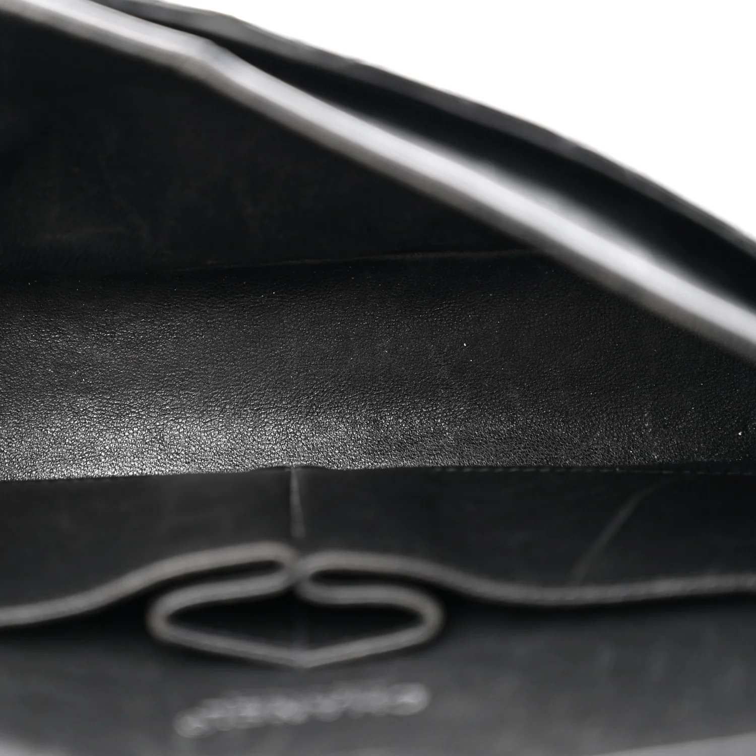 Patent Quilted Medium Double Flap Black