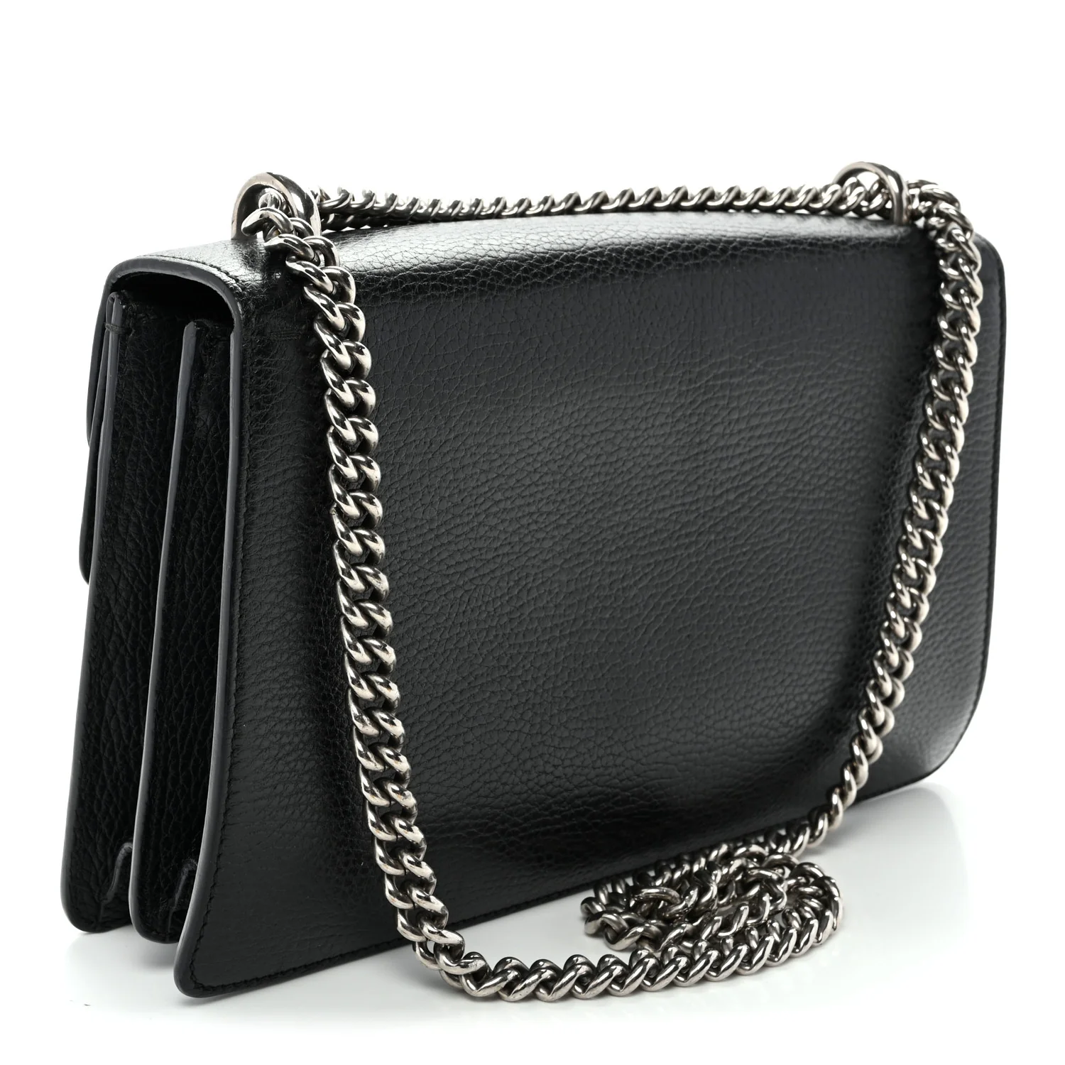 Pebbled Calfskin Small Dionysus Shoulder Bag Black