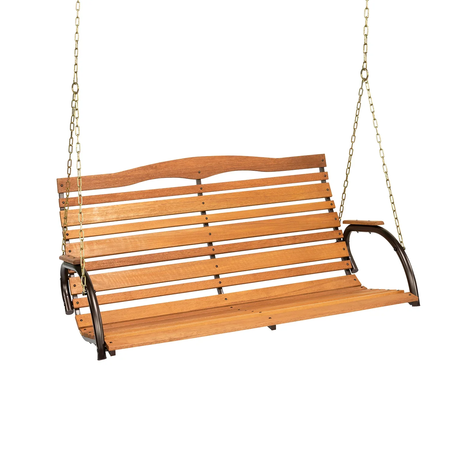 Country Garden 4' Hardwood High Back Porch Swing with Chains for 1-2 People