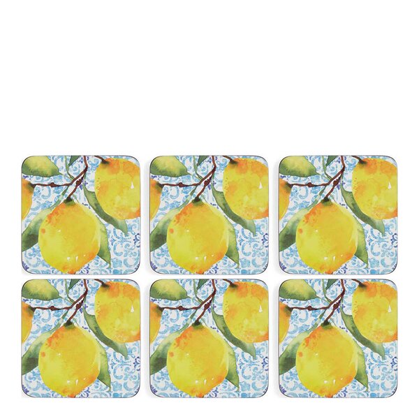 Amalfi glassbrikker 10,5 cm 6 stk lemons