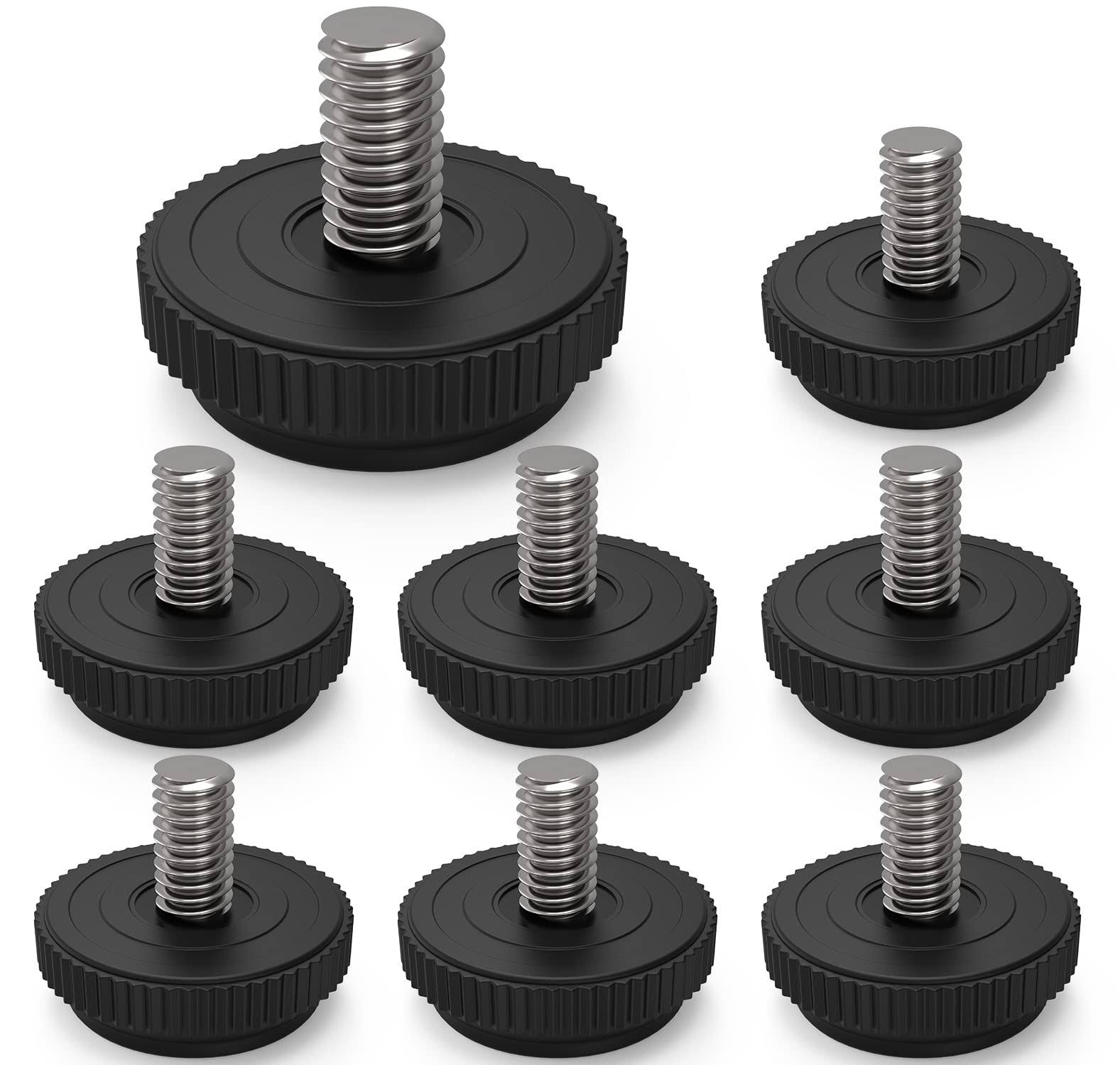ONEHOME 8 Pack 5/16-18 Stainless Steel Adjustable Threaded Furniture Leg Leveling Feet Screw-In Glide Levelers,Screw Foot Levelers Screw On