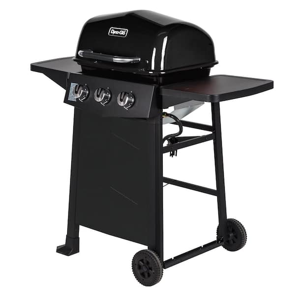 3-Burner Open Cart Propane Gas Grill in Black - Image 3