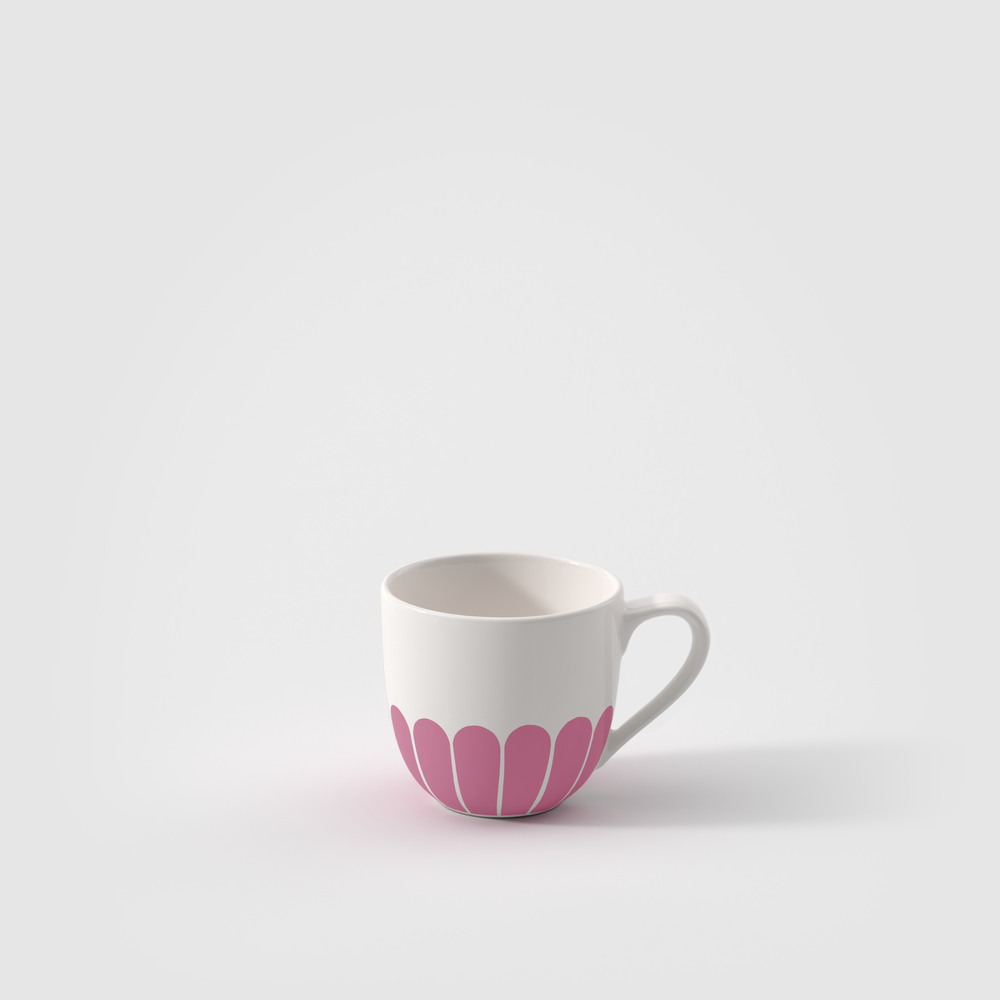Fleur Espresso cup - Fuchsia, 2.4 oz, Premium Porcelain