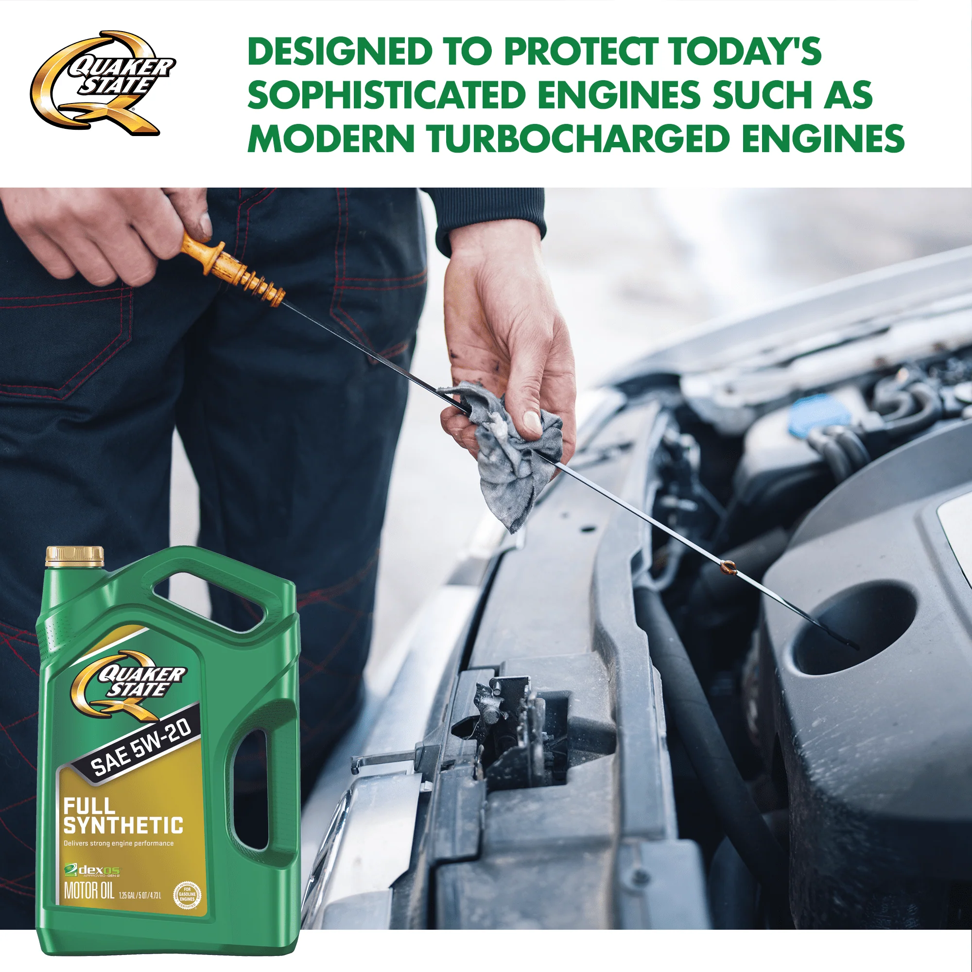 Quaker State Full Synthetic 5W 20 Motor Oil, 5 Quart Image 3
