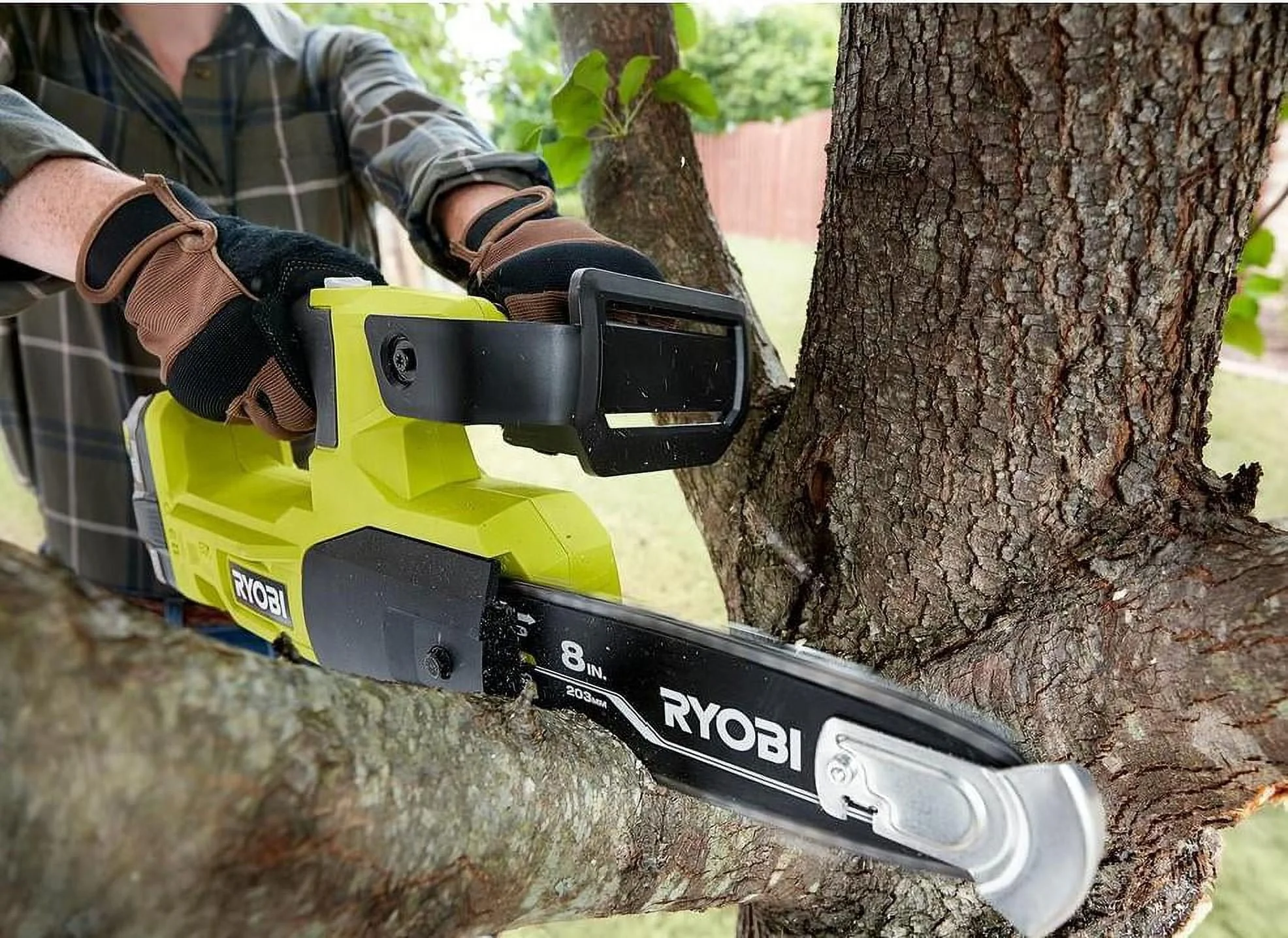 Ryobi One+ 8 In. 18 - Volt Lithium - Ion Battery Pruning Chainsaw (Tool - Only)