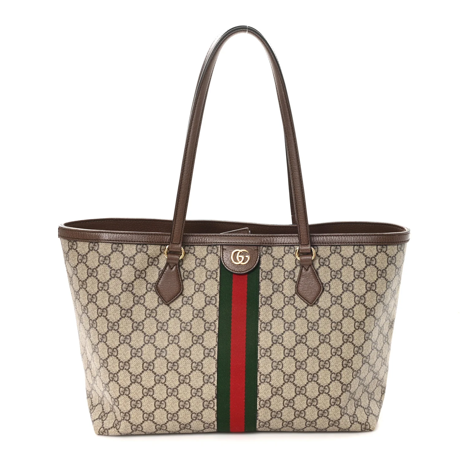 GG Supreme Monogram Medium Ophidia Shopping Tote  Brown