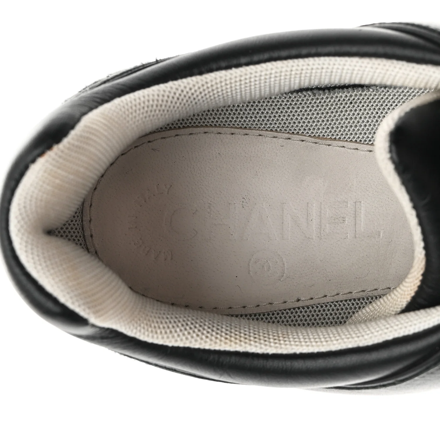 Calfskin Tweed CC Sneakers 41 Black White