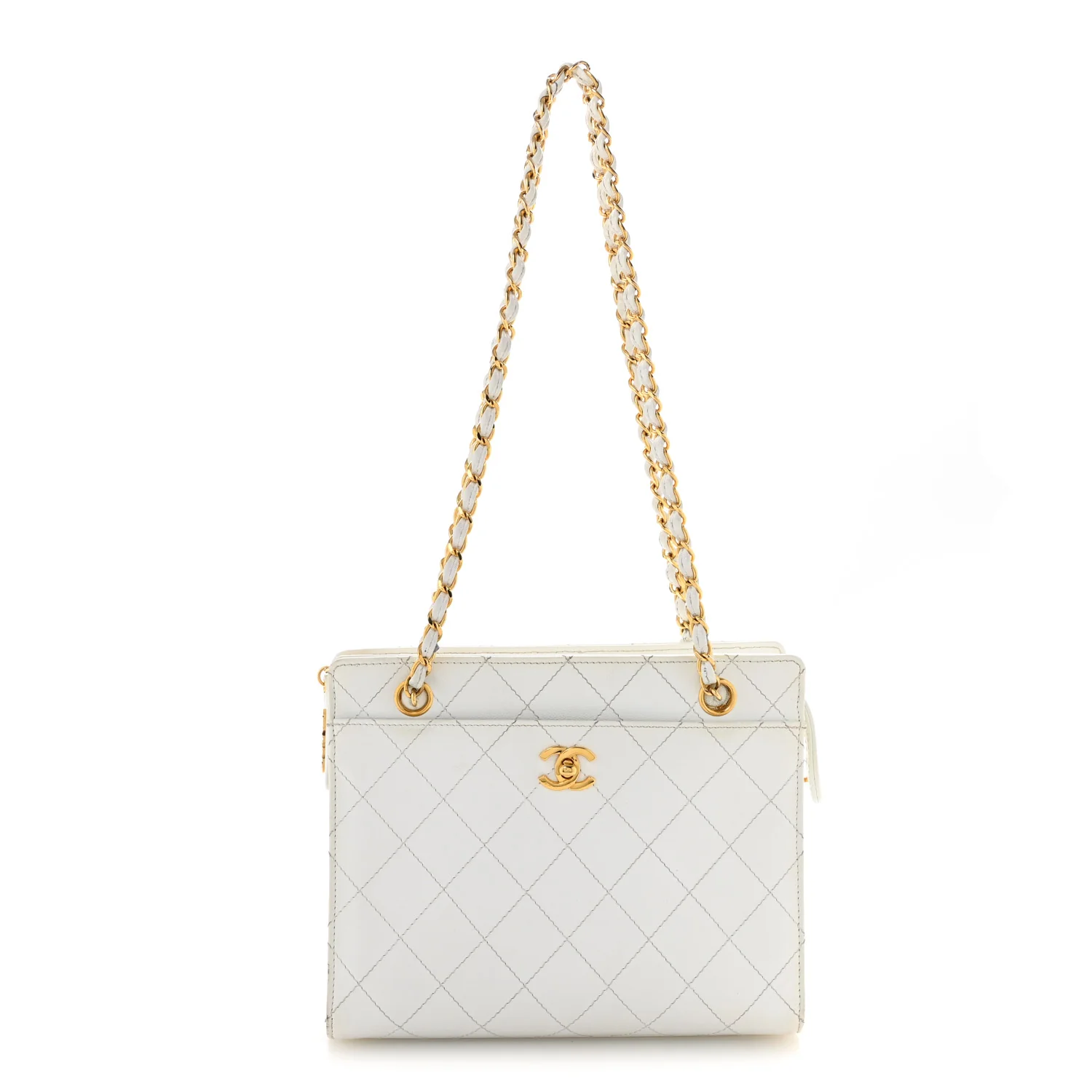 Caviar Quilted Shoulder Bag White