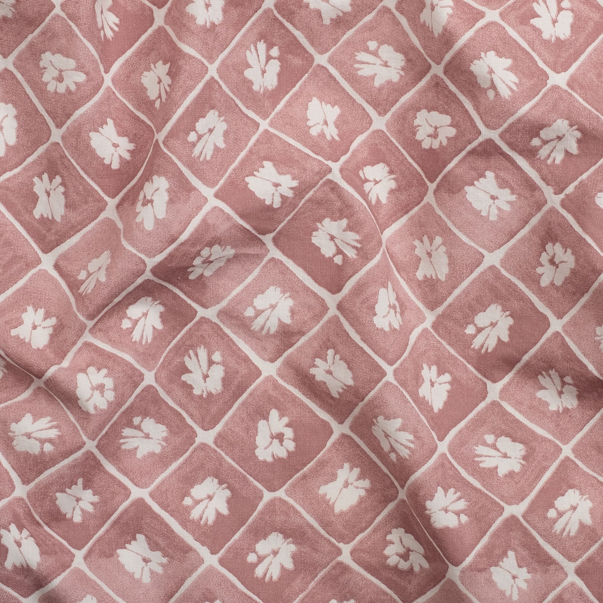 PIASTRE - Housse de couette 260x240cm et 2 taies d'oreiller 63x63cm en coton lavé - rose