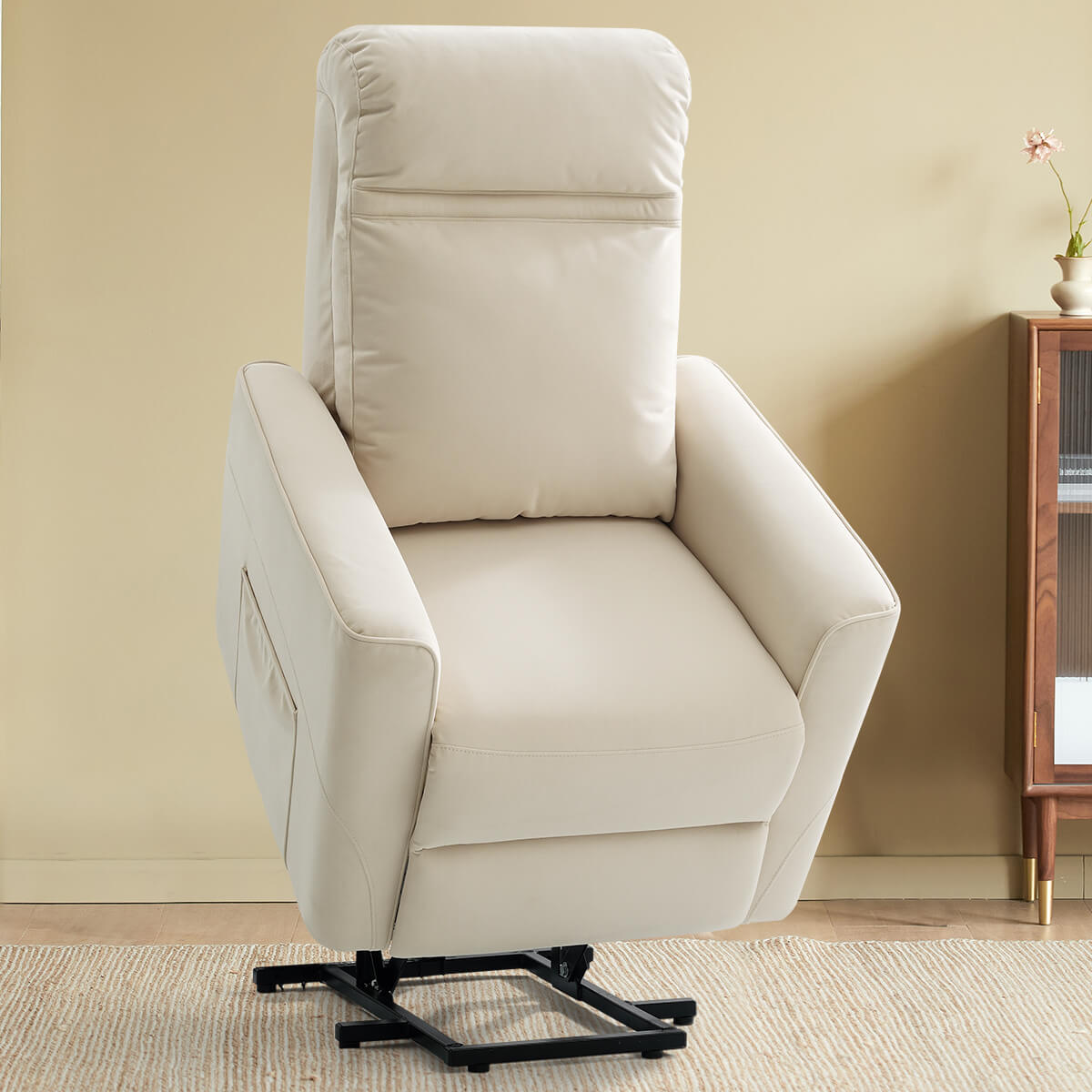 Fauteuil releveur électrique avec massage par pétrissage, en tissu