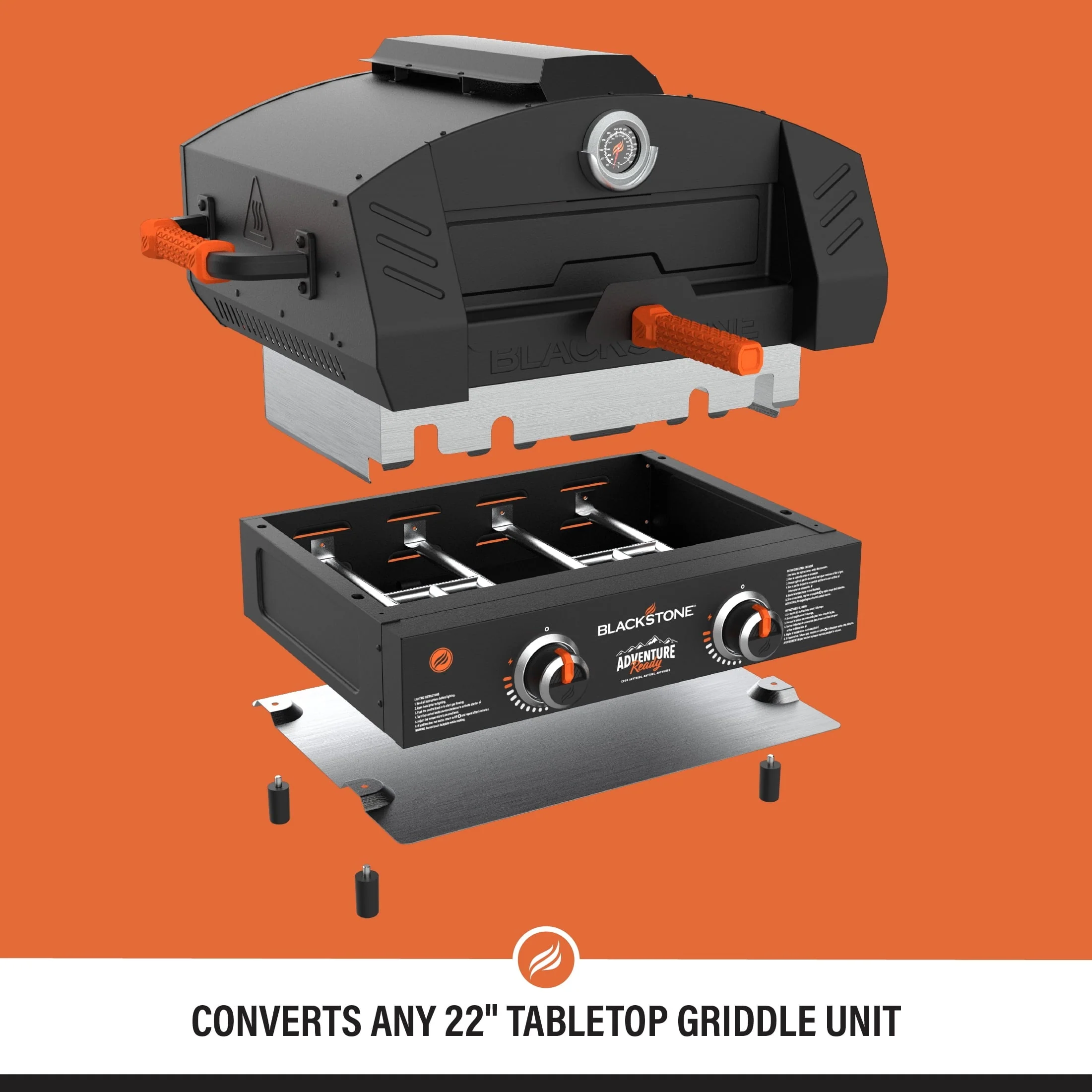Blackstone Steel Outdoor Propane Pizza Oven Add on �?Fits 22�?Tabletop Models Image 7