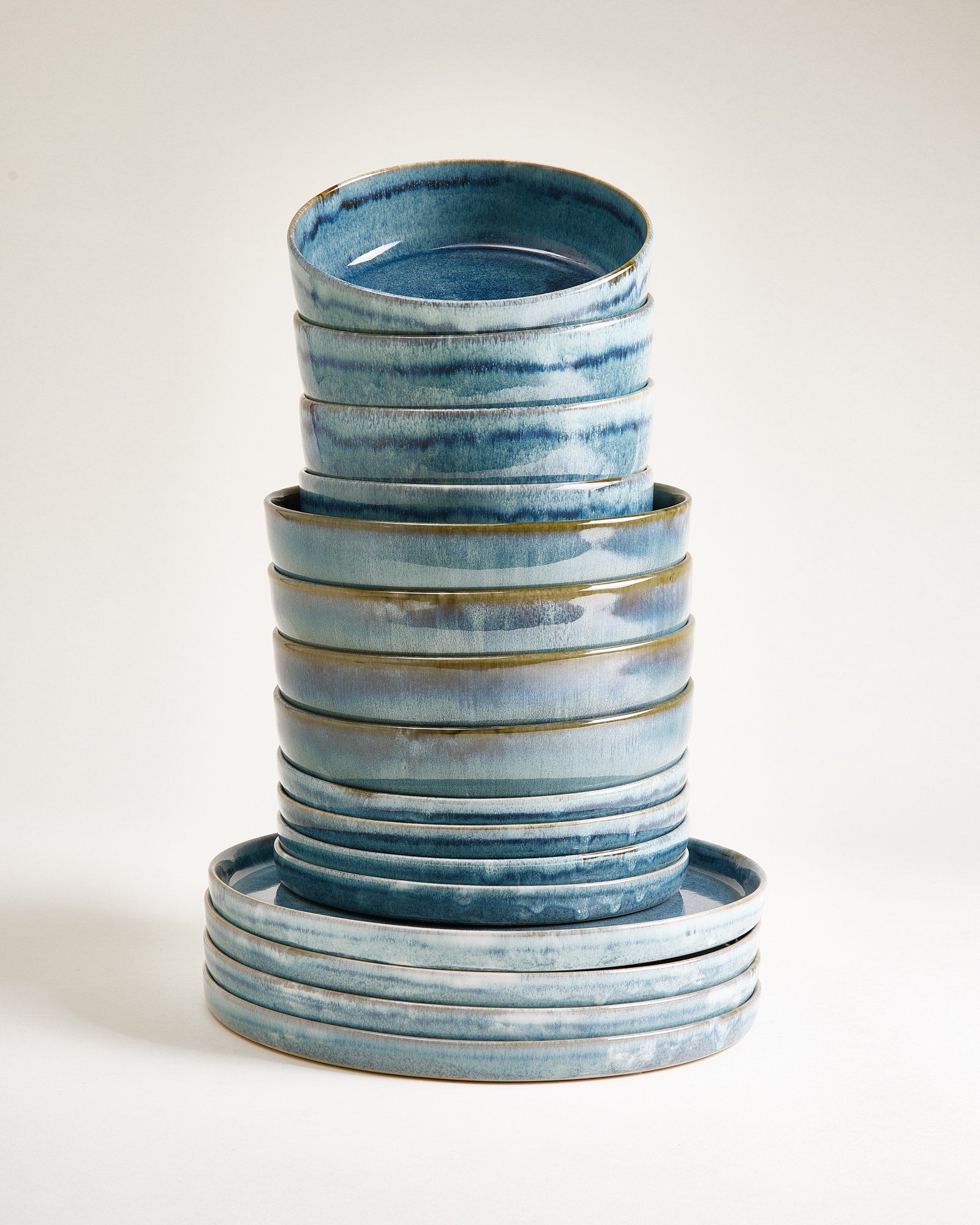 CORDOAMA - TABLEWARE SET MODERN GREEN-BLUE 16 PIECES