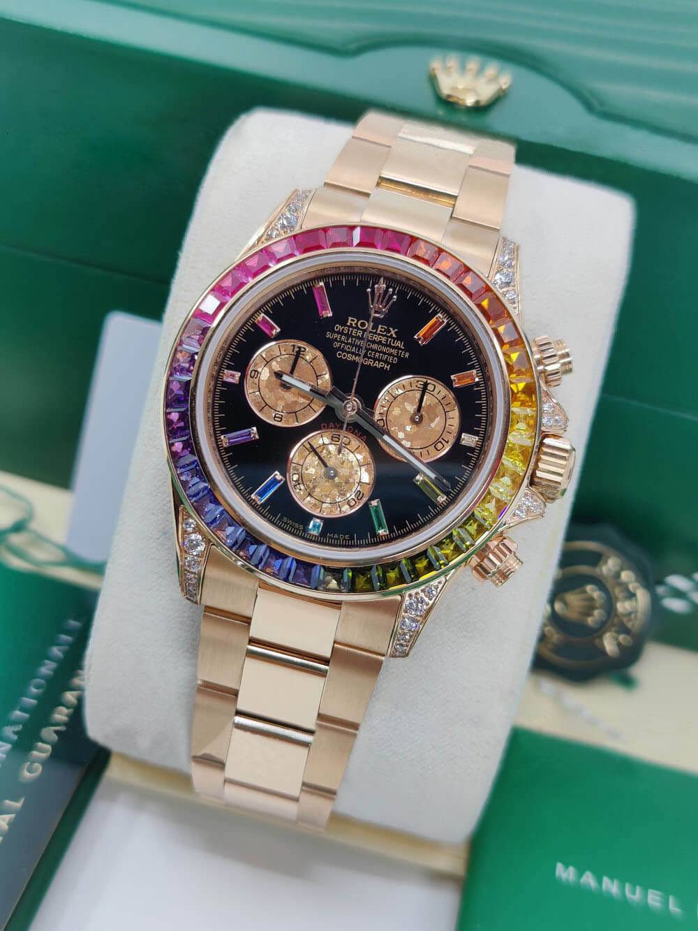 [Super Clone]RDaytona Rainbow Swiss Replica Watch | 18k Rose Gold | Ref 116595RBOW