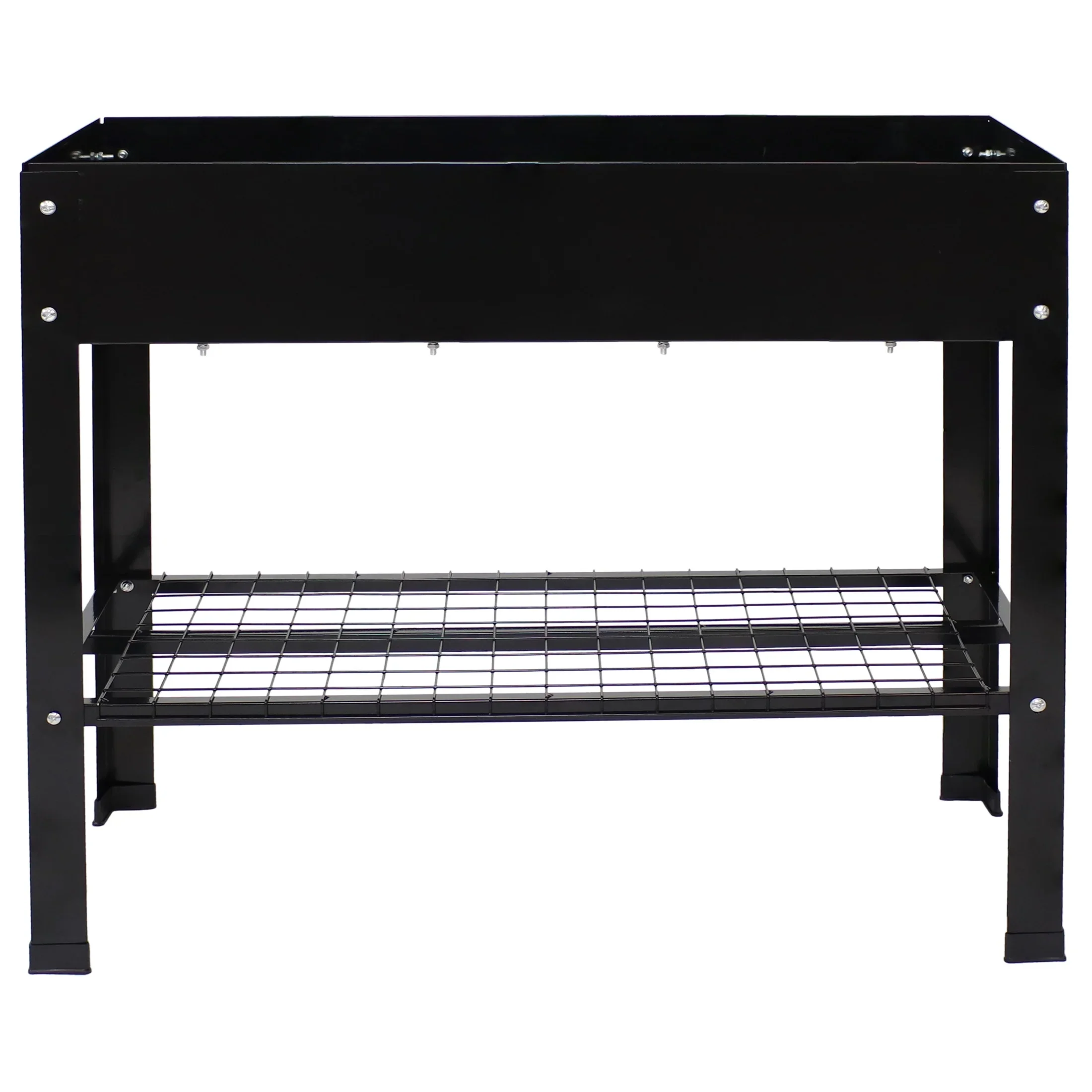 Sunnydaze 35.75 x 16 x 31.75 Black Galvanized Steel Raised Garden Bed, Set of 2