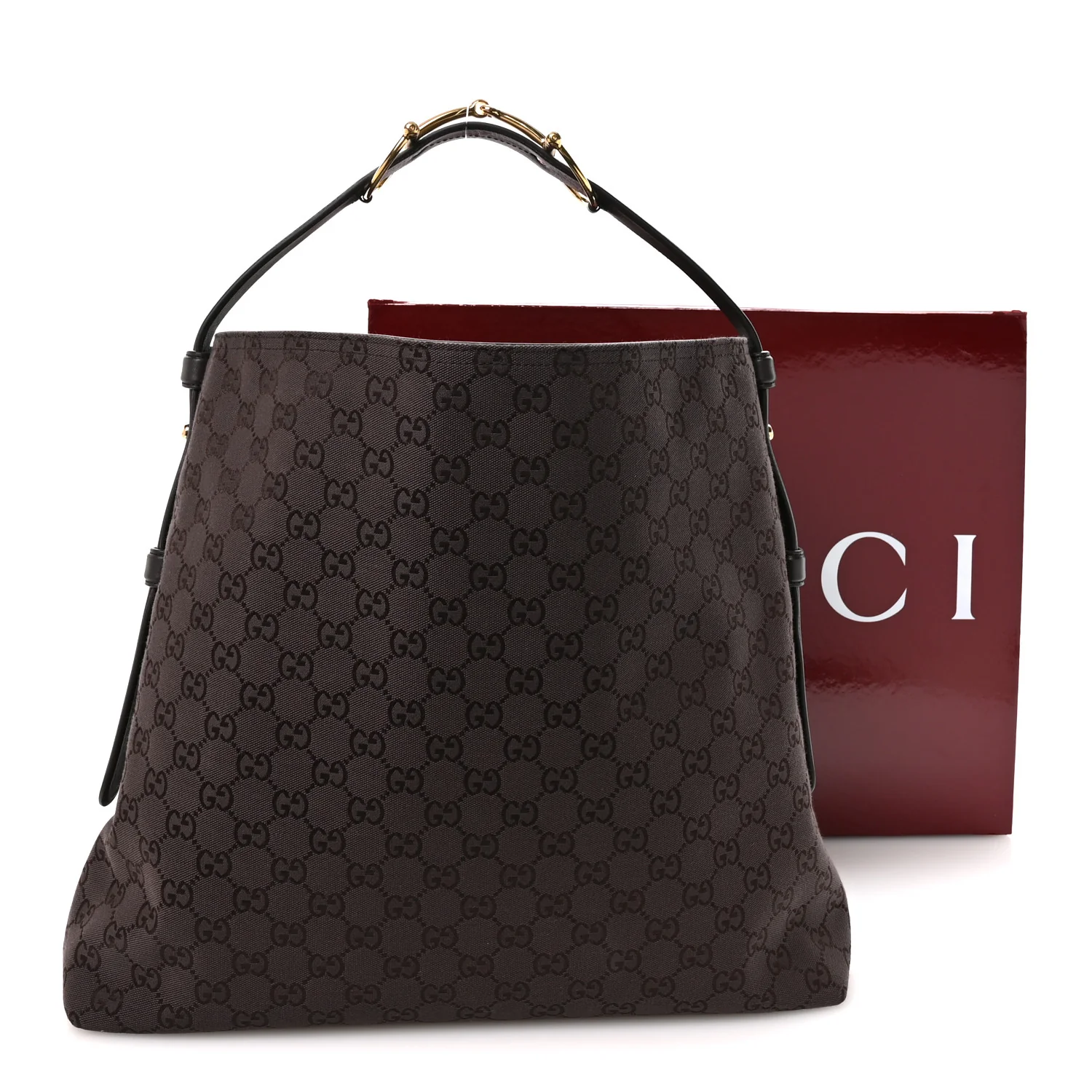 GG Supreme Monogram Large Beatrix Tote Dark Brown