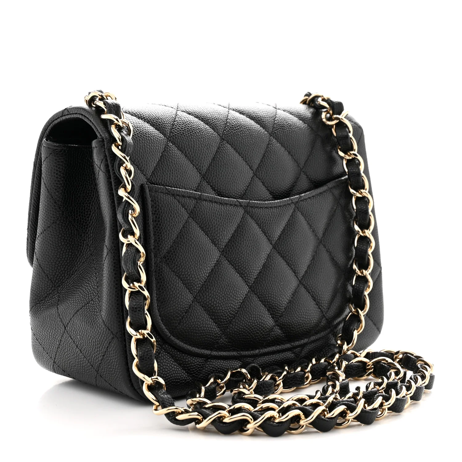 Caviar Quilted Mini Square Flap Black