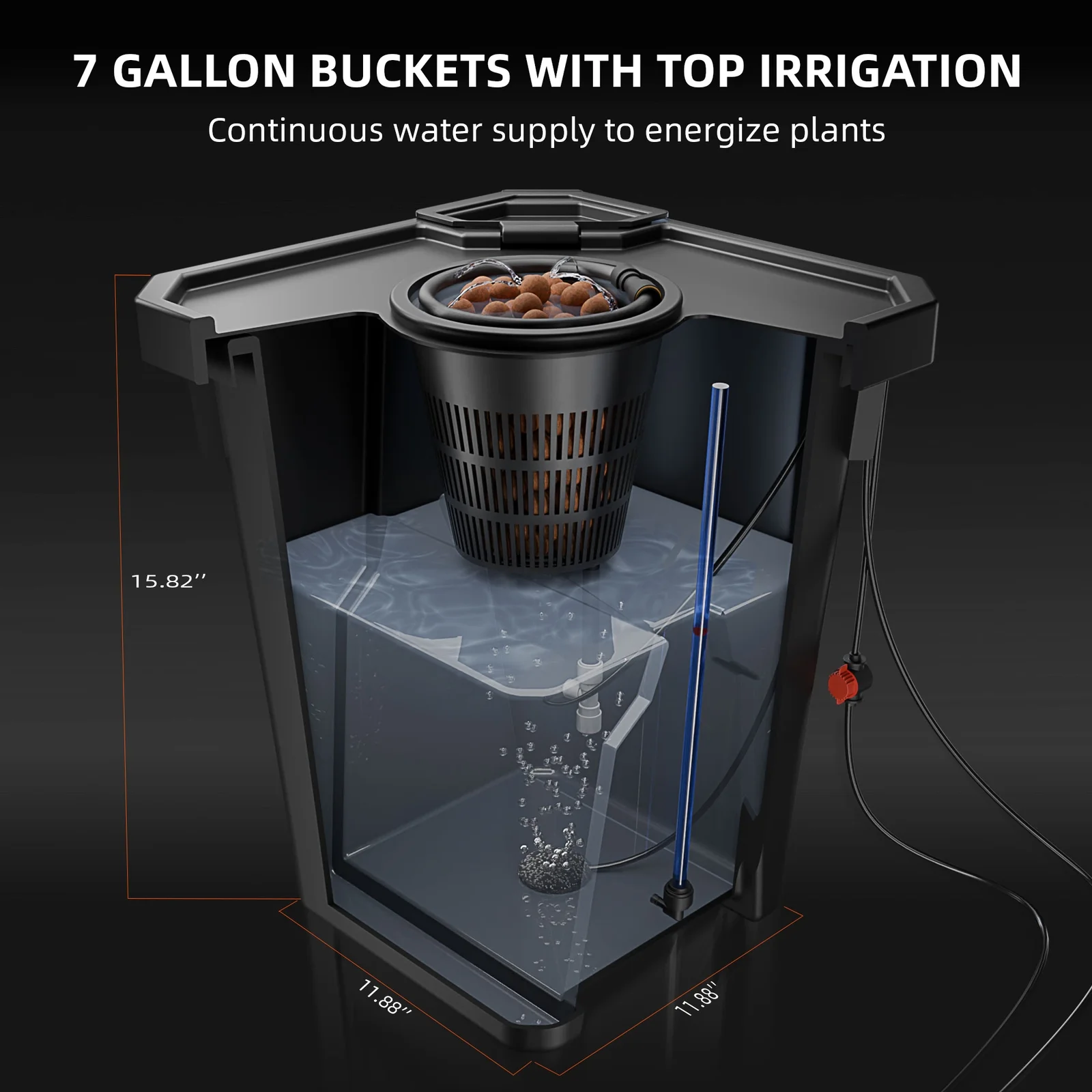 Spider Farmer DWC Hydroponic System 7 Gallon Deep Water Culture with 4 Buckets
