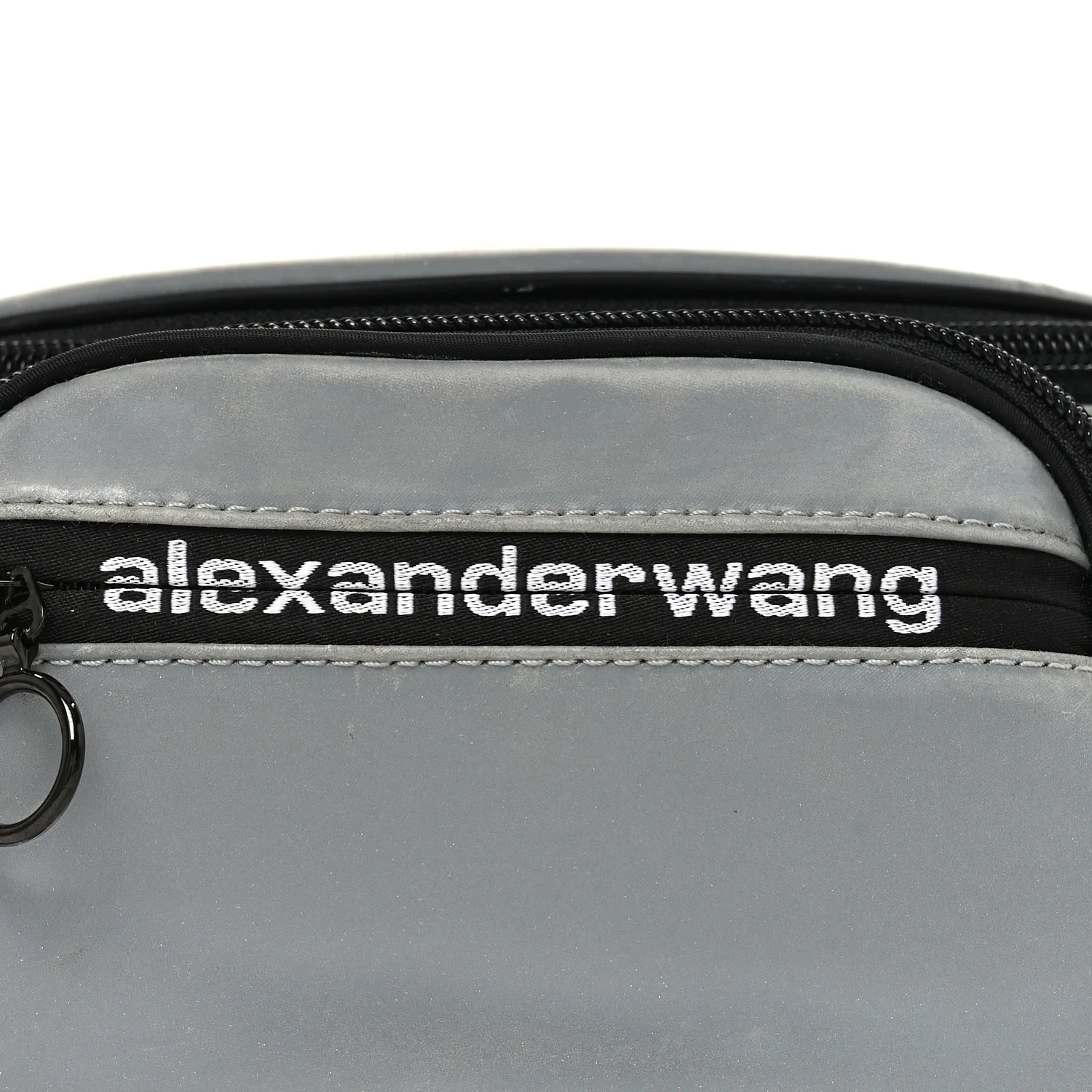 Nylon Logo Printed Attica Belt Bag Reflective Silver