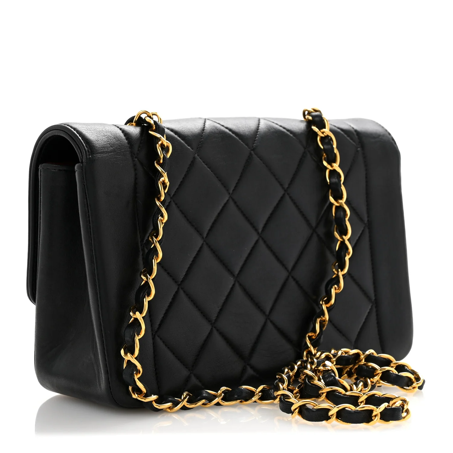 Lambskin Quilted Small Single Flap Black