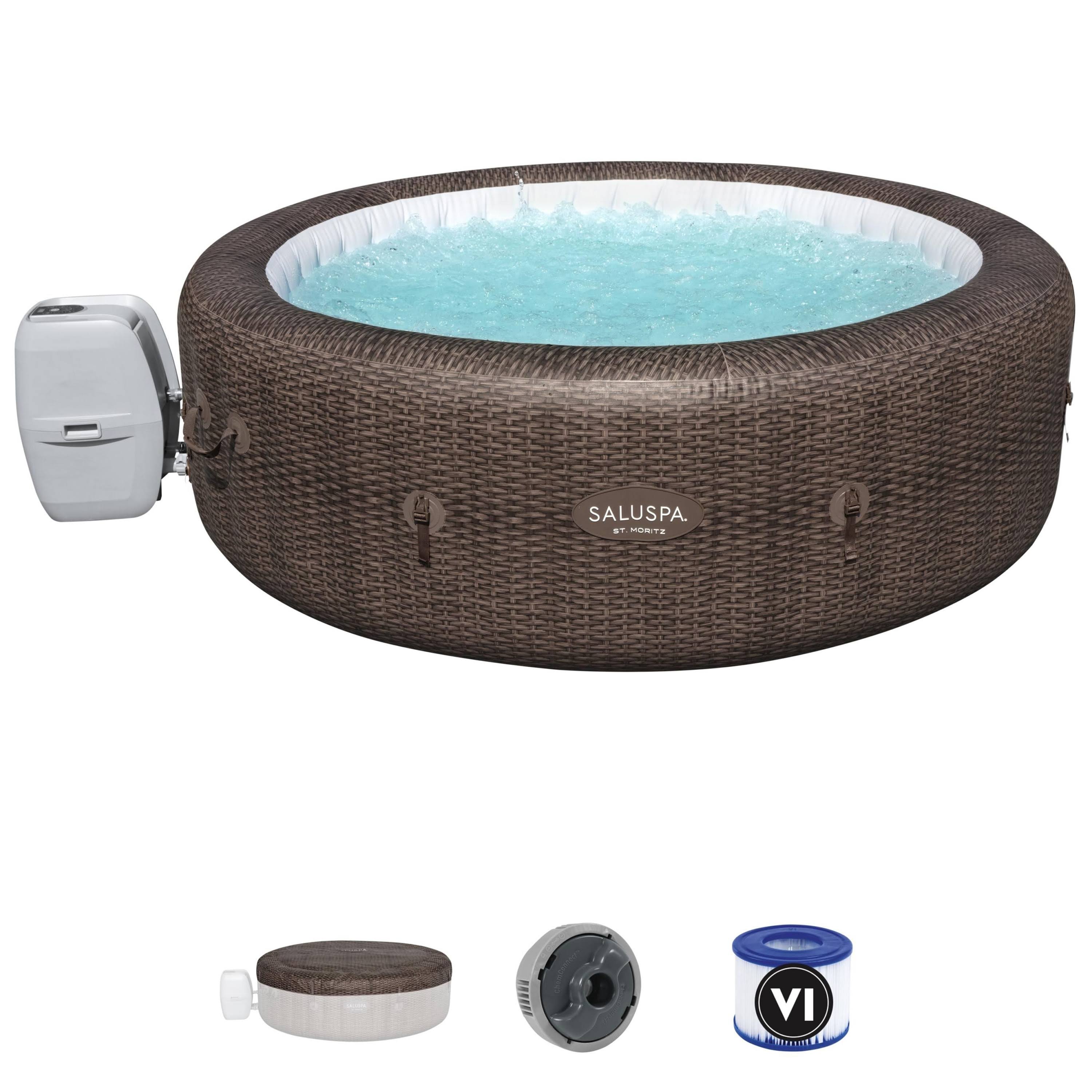 Bestway St. Moritz SaluSpa 7-Person 180-AirJet Inflatable Hot Tub, Brown