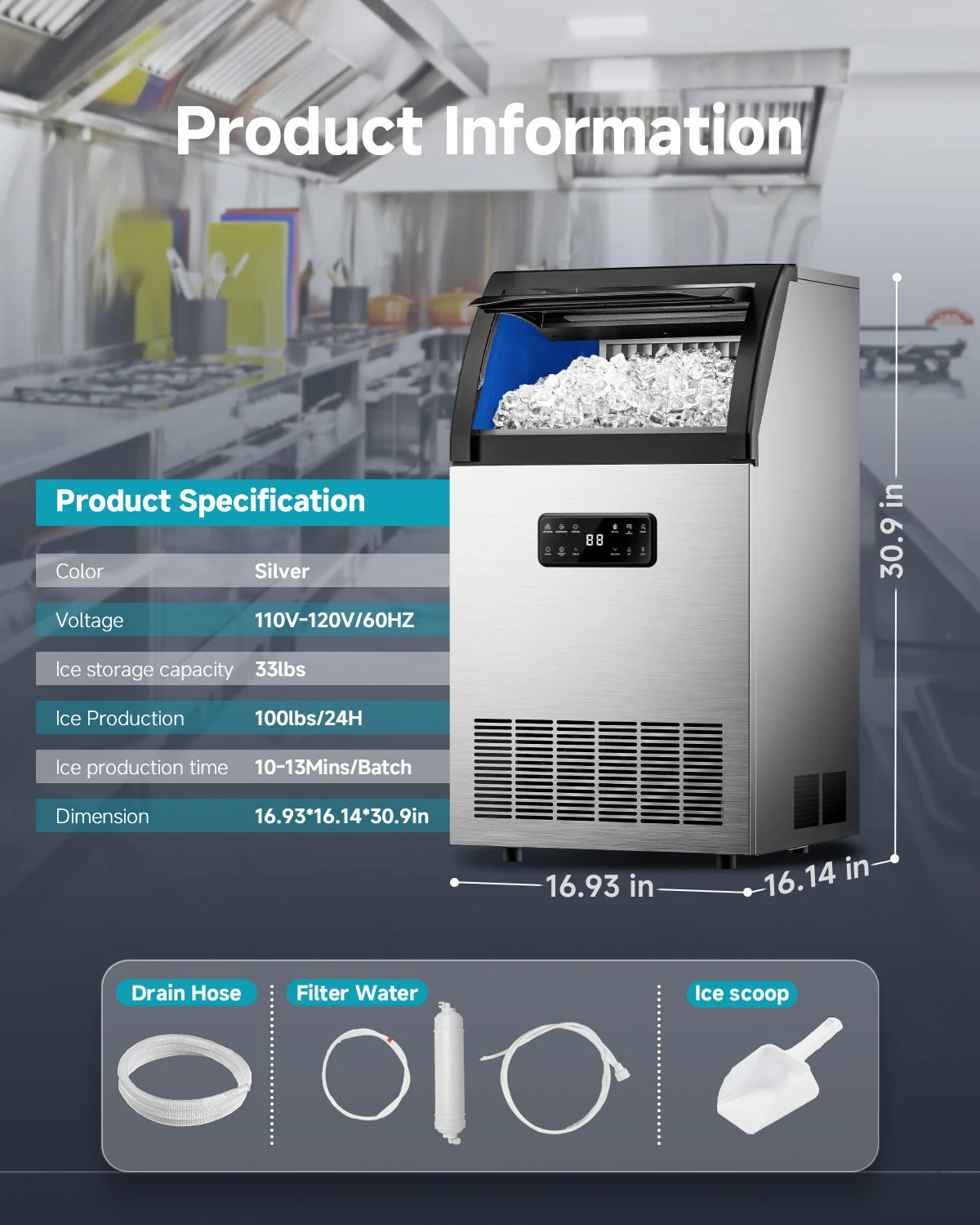 Euhomy Lucid M3 Cube Commercial Ice Maker