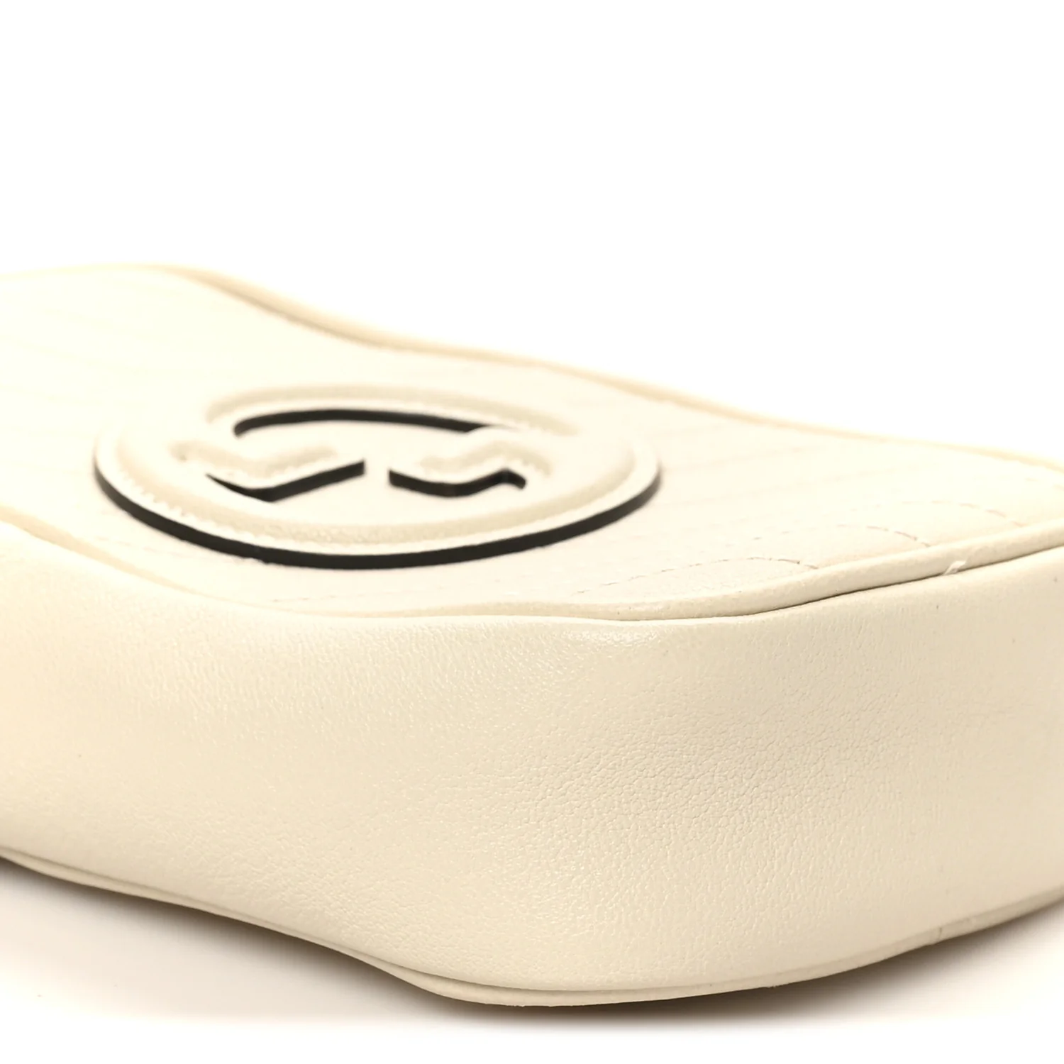 Sakai Be Green Calfskin Diagonal Stitched Mini Blondie Vertical Shoulder Bag Mystic White