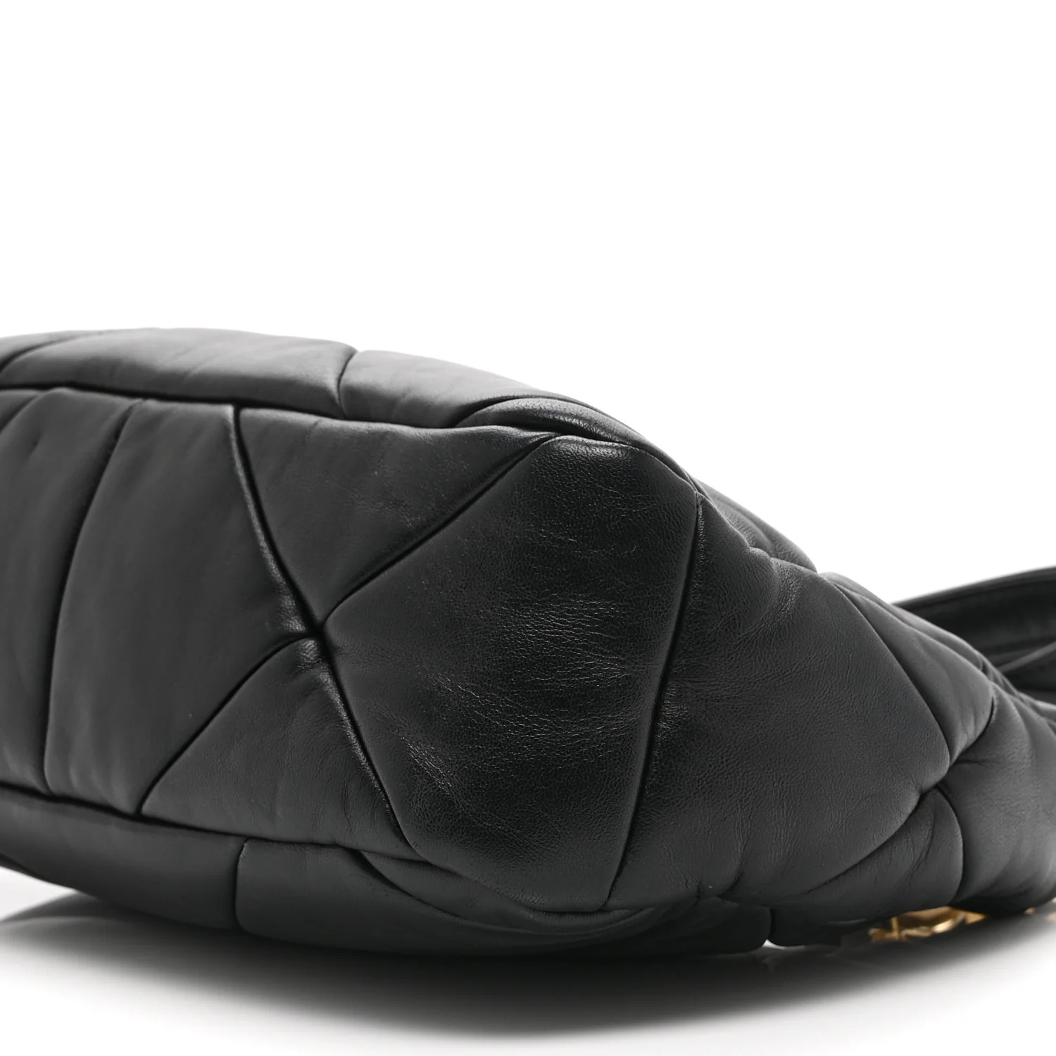 Nappa Triangle Quilted Patchwork System Bag Black