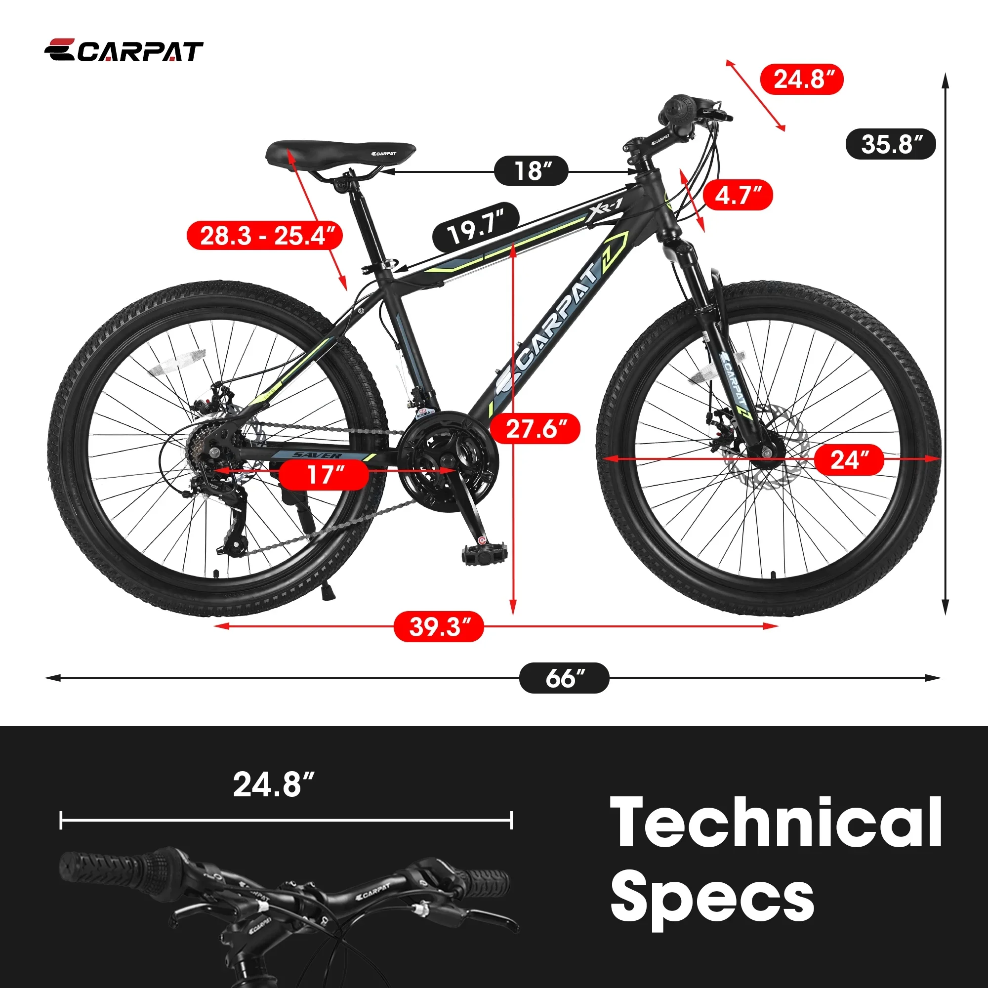 Ambifirner s Mountain Bike, 24-Inch Wheels, Aluminum Frame, 21-Speed Drivetrain, Lavender