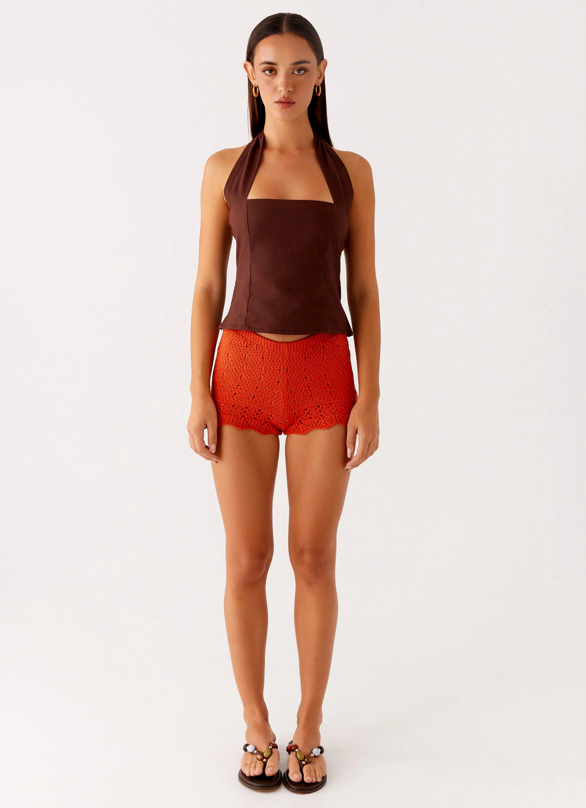 Oakley Low Rise Mini Shorts - Orange